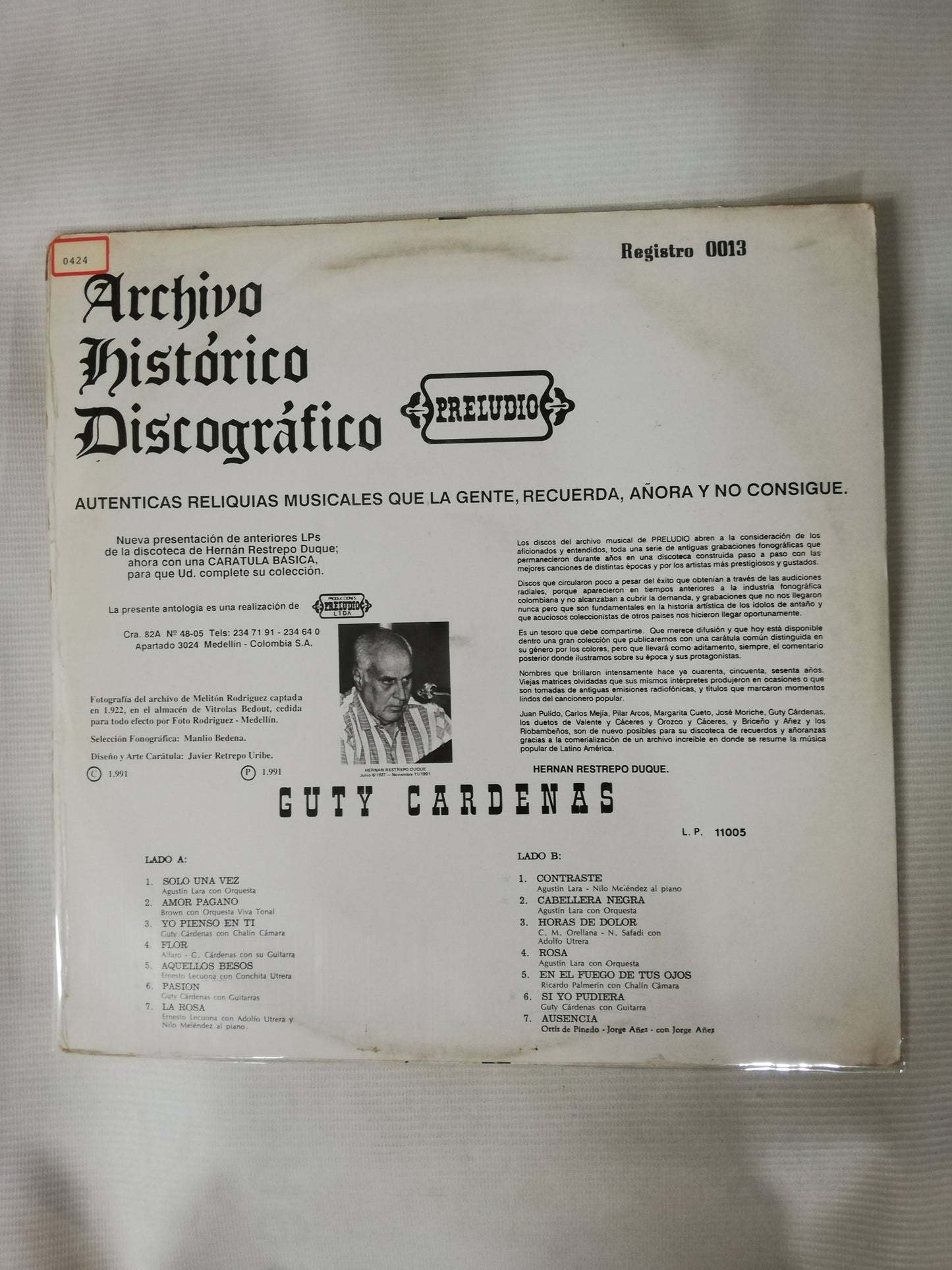 LP GUTY CARDENAS - ARCHIVO HISTÓRICO DISCOGRÁFICO PRELUDIO