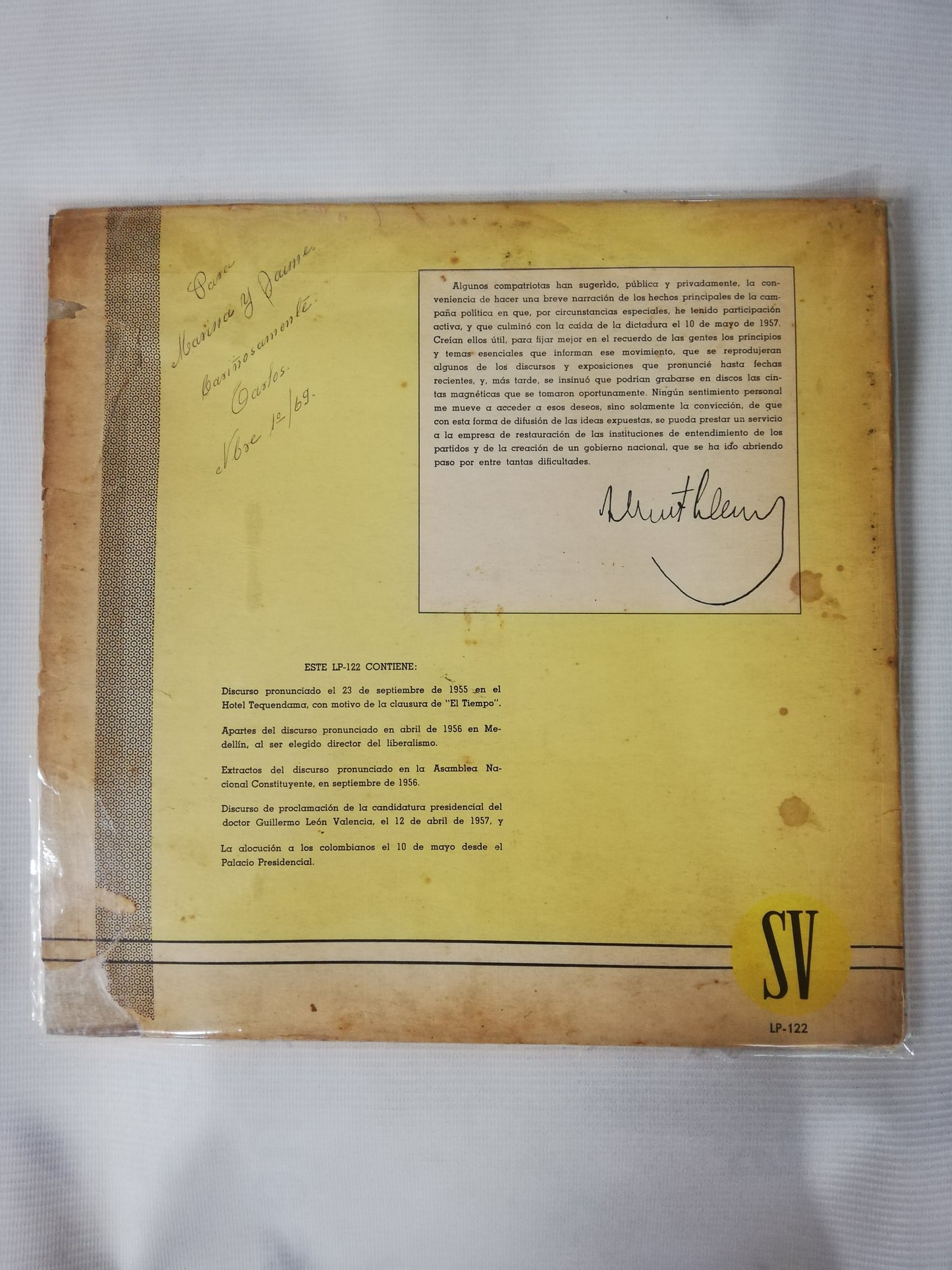 LP ALBERTO LLERAD - LA VOZ DE LA LIBERTAD: DISCURSOS - VINYL X 2