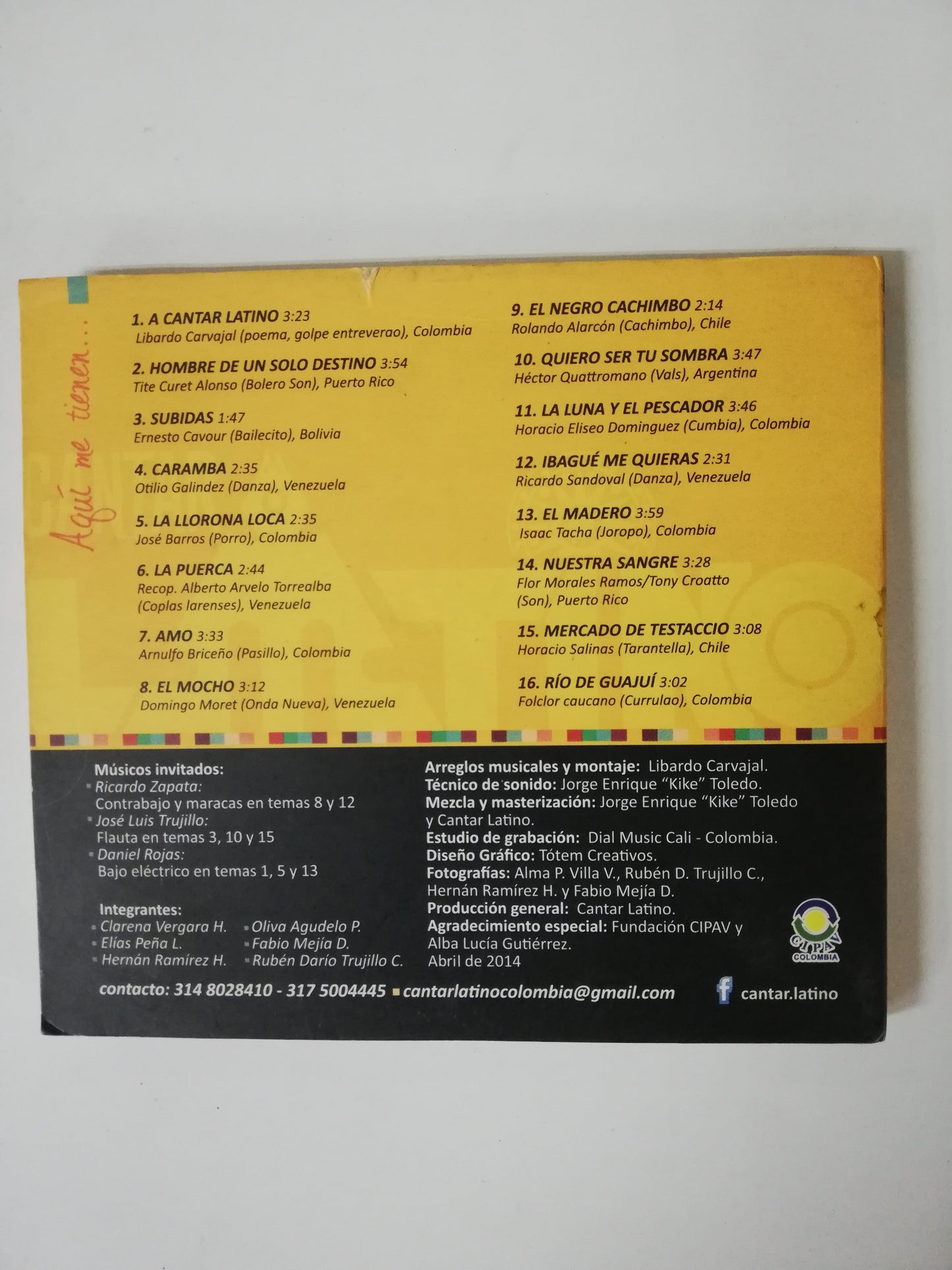 CD CANTAR LATINO - AQUÍ ME TIENES...