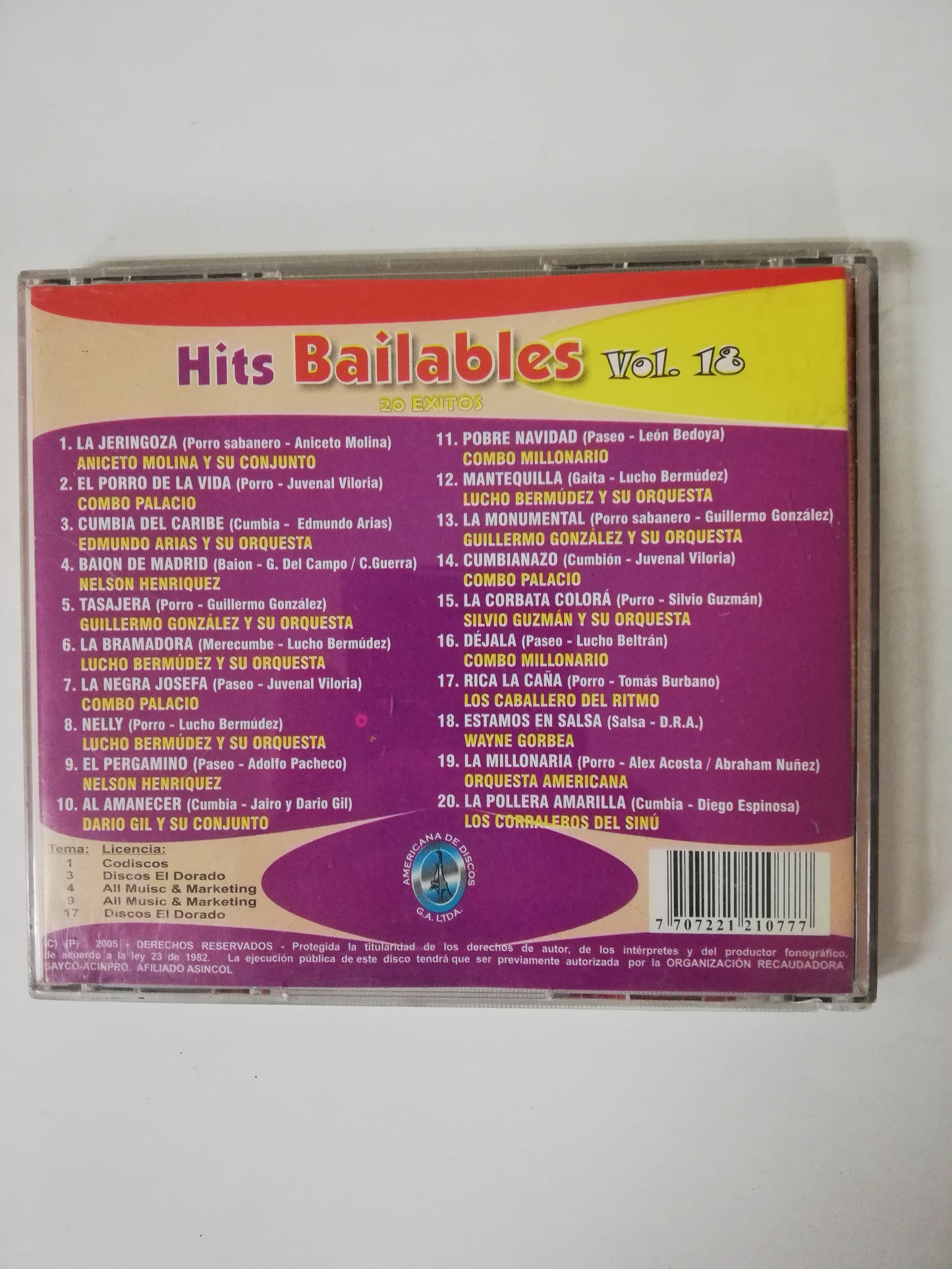 CD HITS BAILABLES - HITS BAILABLES VOL. 18
