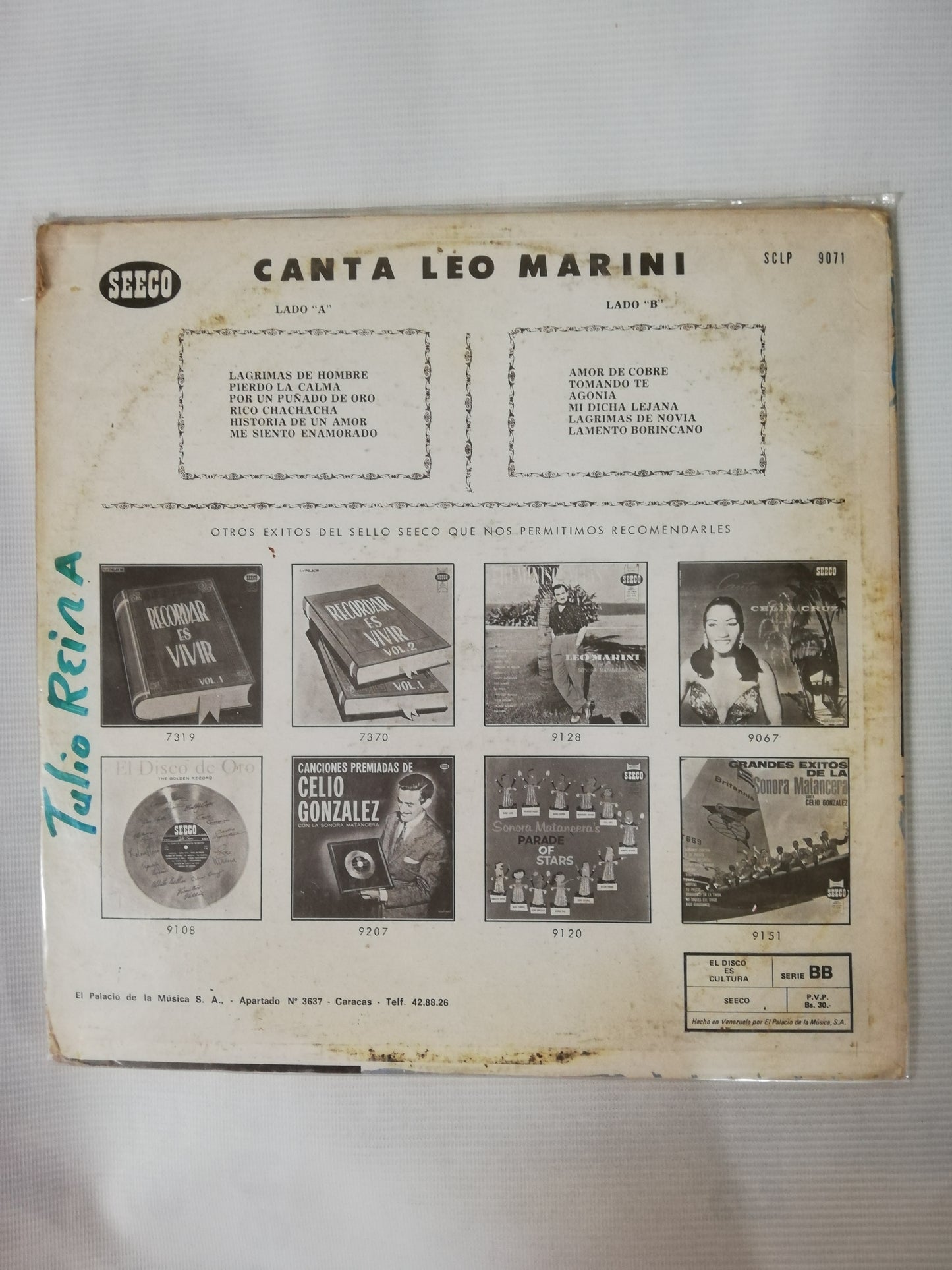 LP LEO MARINI - LEO MARINI SINGS ARGENTINA´S FAVORITE TROUBADOUR