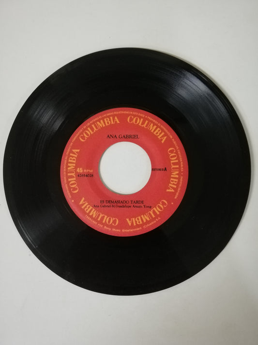 VINILO ANA GABRIEL - ES DEMASIADO TARDE / CRUZ Y RAYA