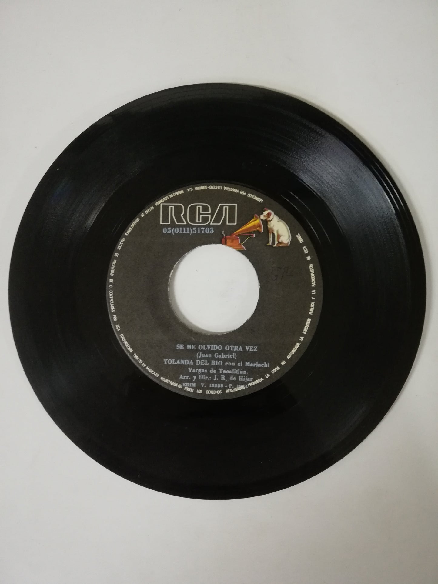 VINILO YOLANDA DEL RIO - POR ORGULLO / SE ME OLVIDO OTRA VEZ