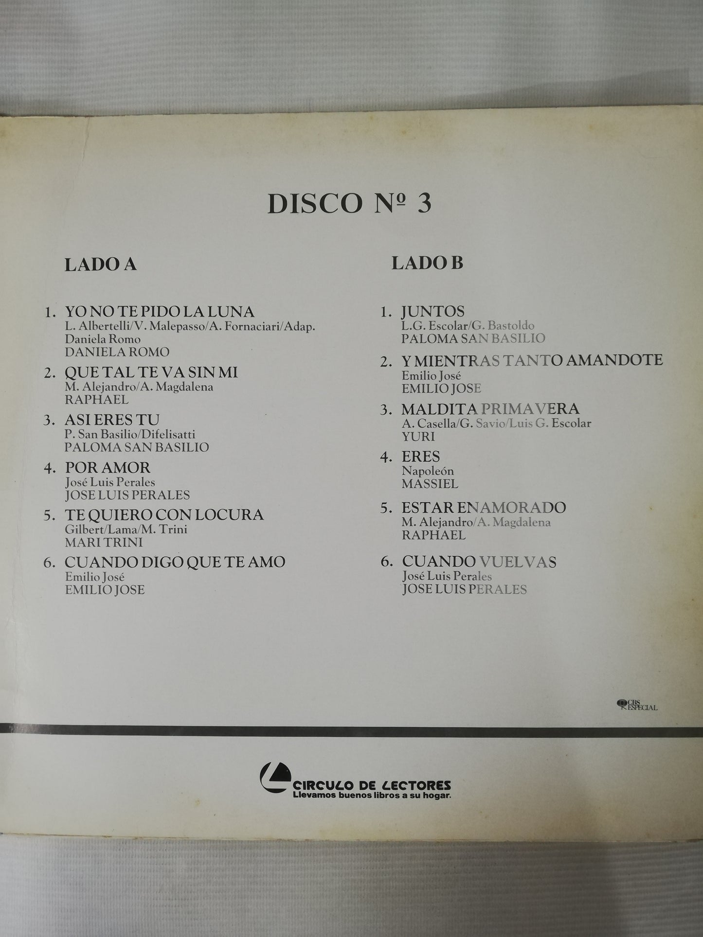 LP SELECCIONES CIRCULO DE BALADAS VOL. 3 - VARIOS INTÉRPRETES - VINYL X 3