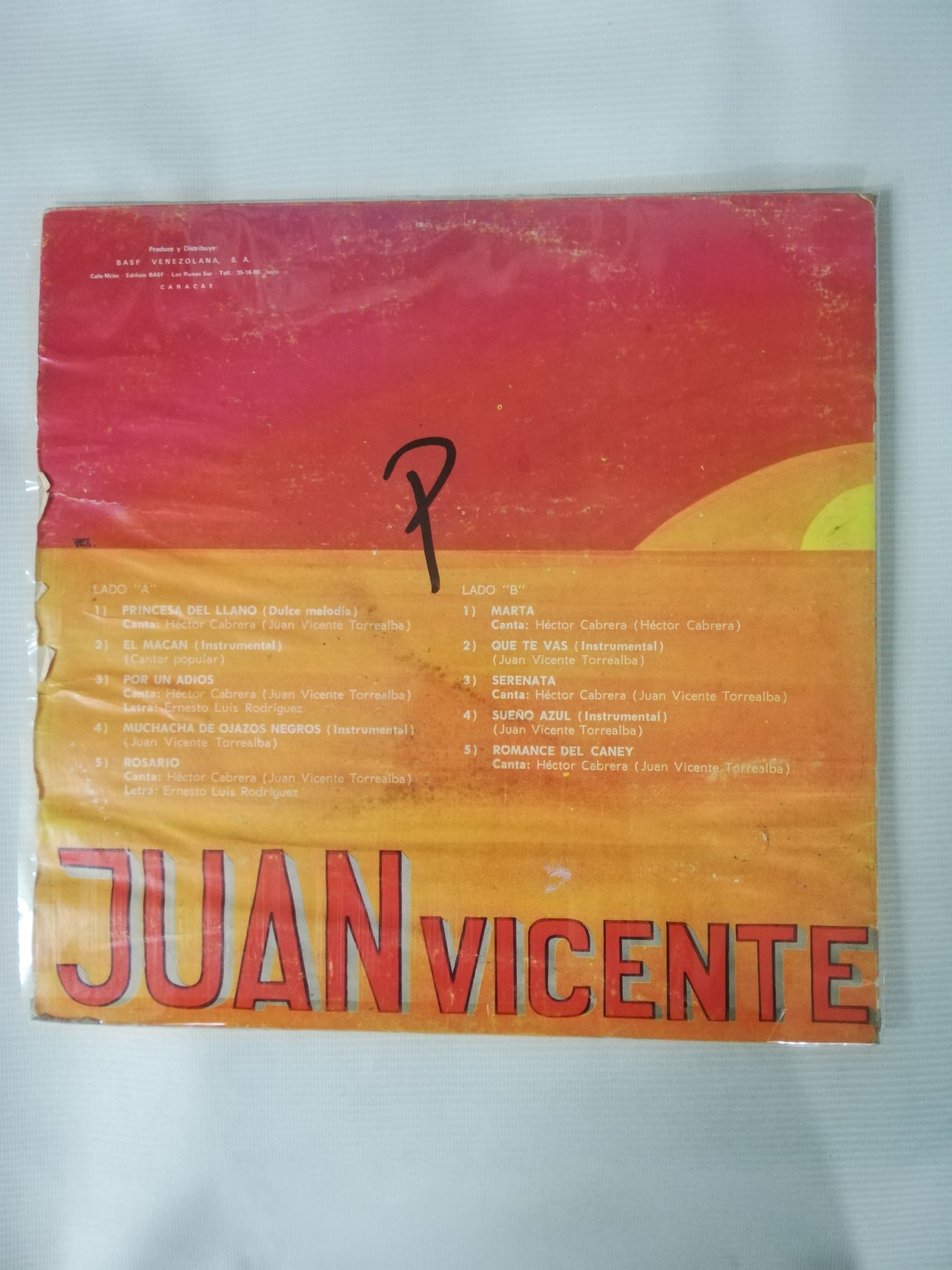 LP JUAN VICENTE TORREALBA - INTEPRETA A HECTOR CABRERA - ROSARIO