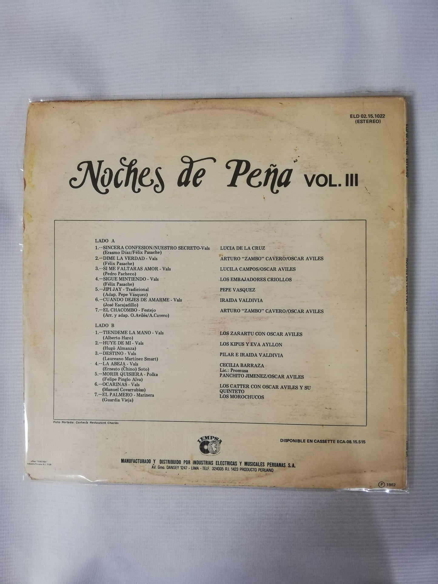 LP NOCHES DE PEÑA - NOCHES DE PEÑA VOL. III
