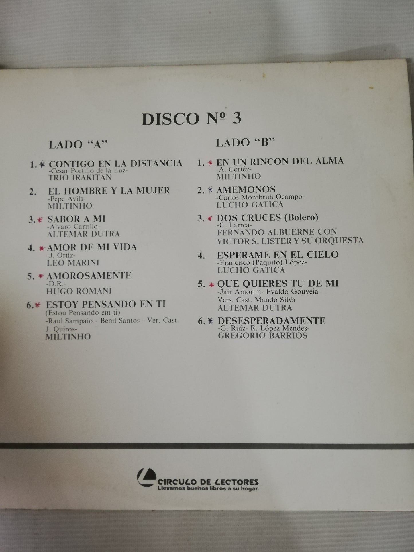 LP SELECCIONES CIRCULO DE LA MÚSICA TOMÁNTICA - VARIOS INTÉRPRETES - VINYL X 3