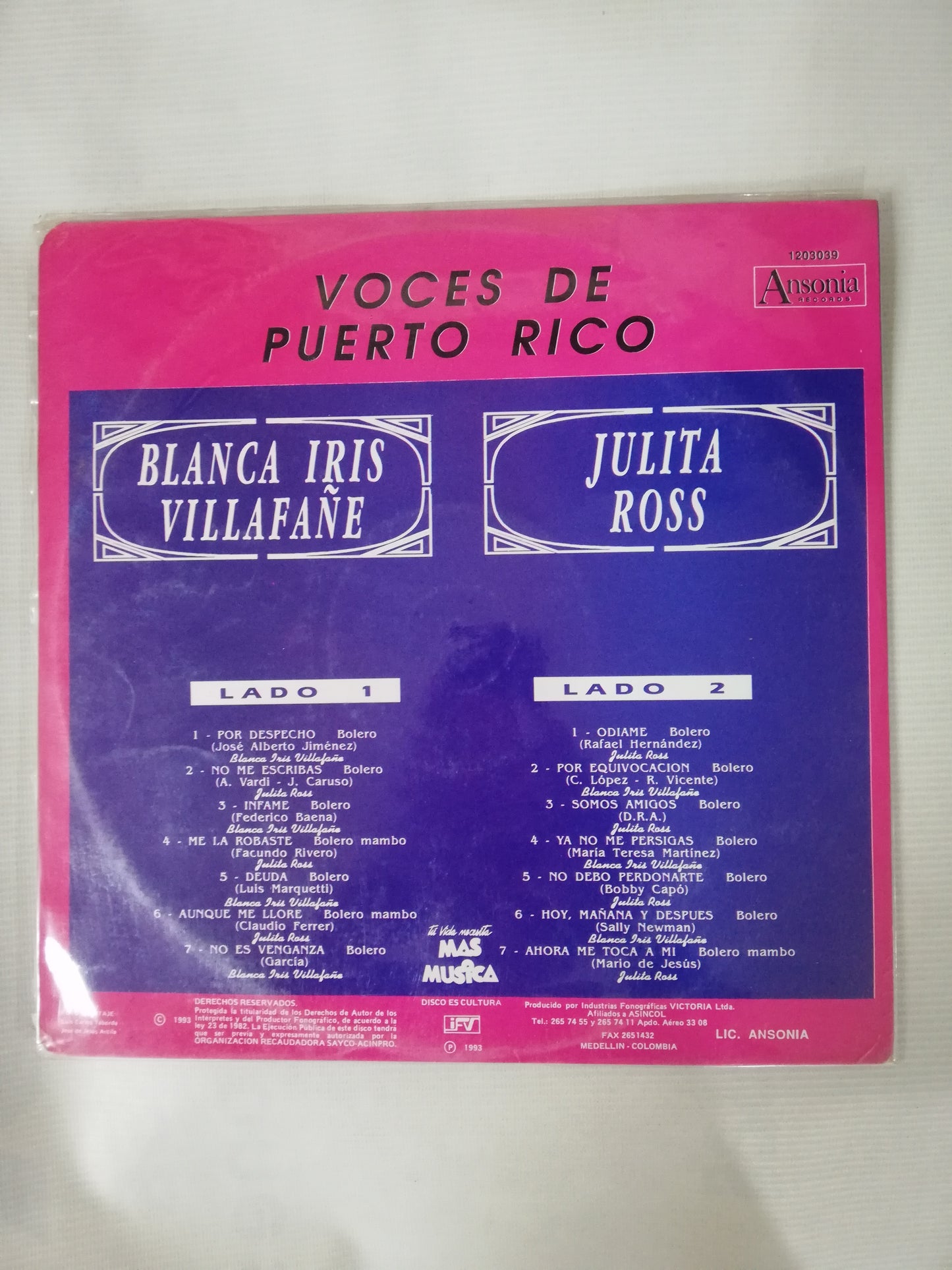 LP BLANCA IRIS VILLAFAÑE / JULITA ROSS - VOCES DE PUERTO RICO