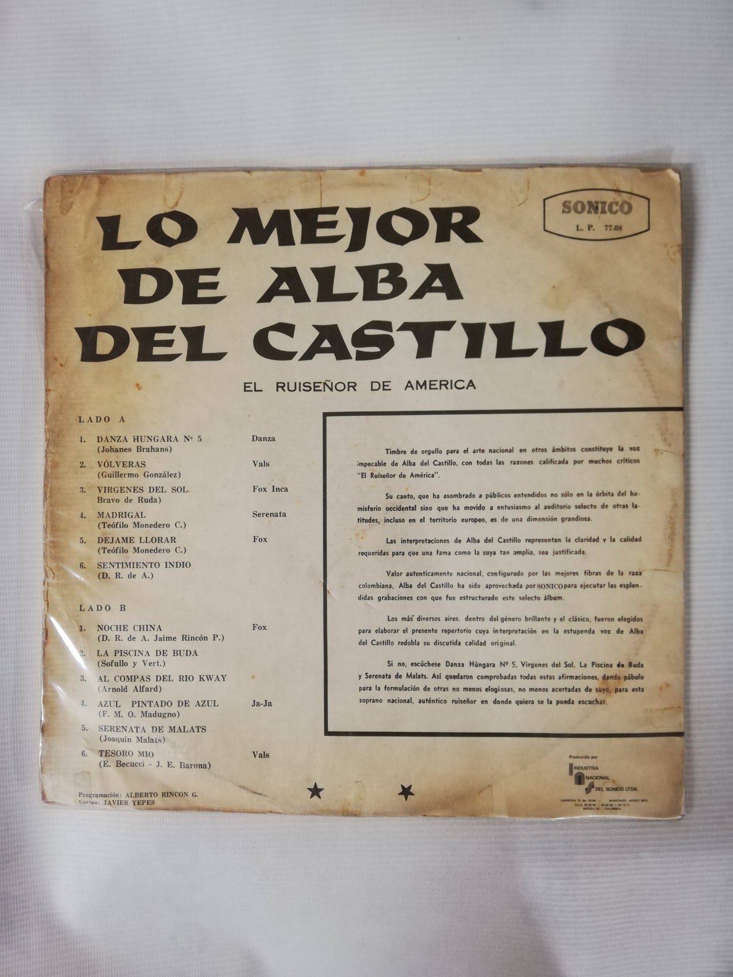 LP ALBA DEL CASTILLO - LO MEJOR DE ALBA DEL CASTILLO