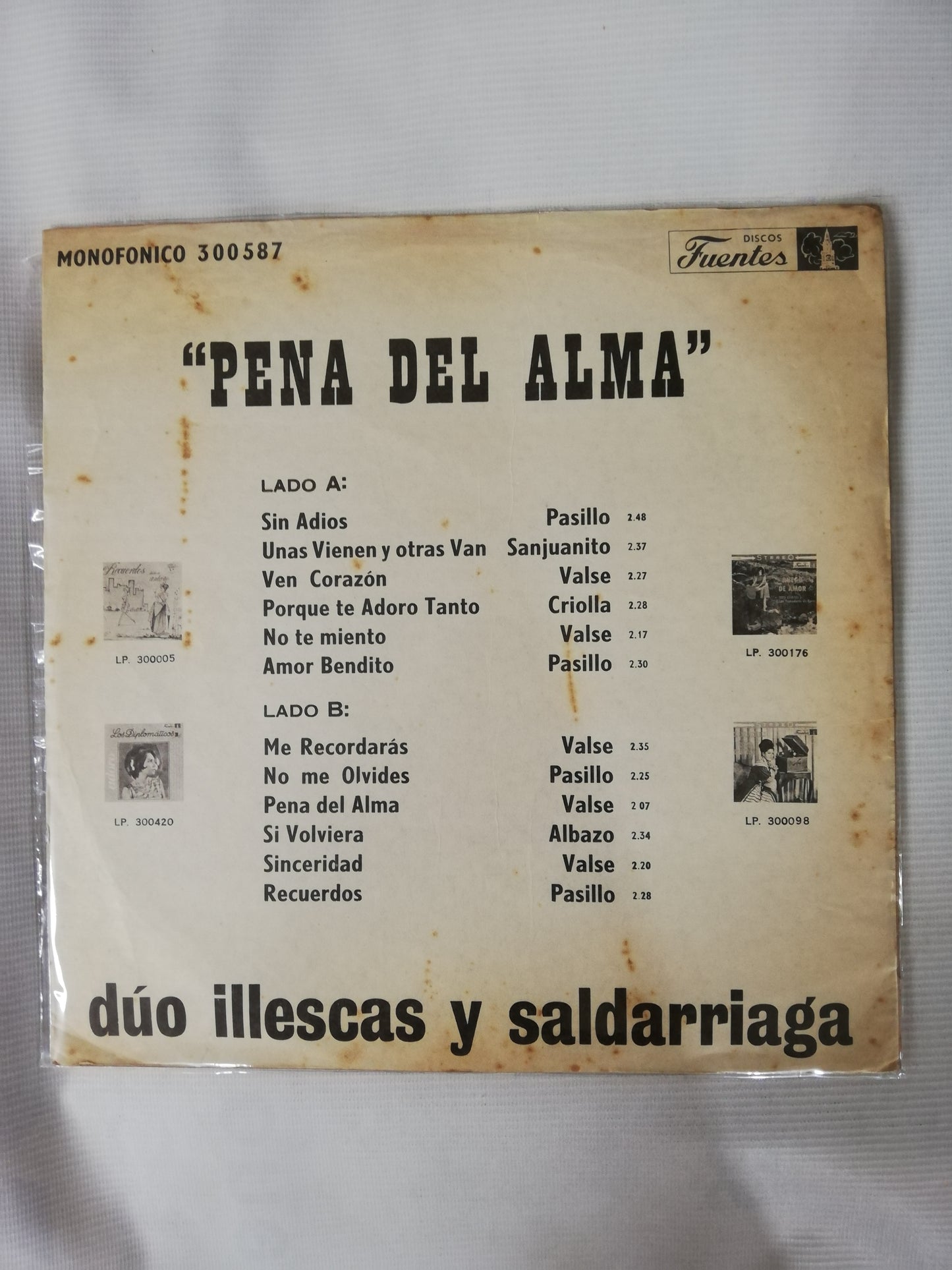 LP DUO ILLESCAS Y SALDARRIAGA - PENA DEL ALMA