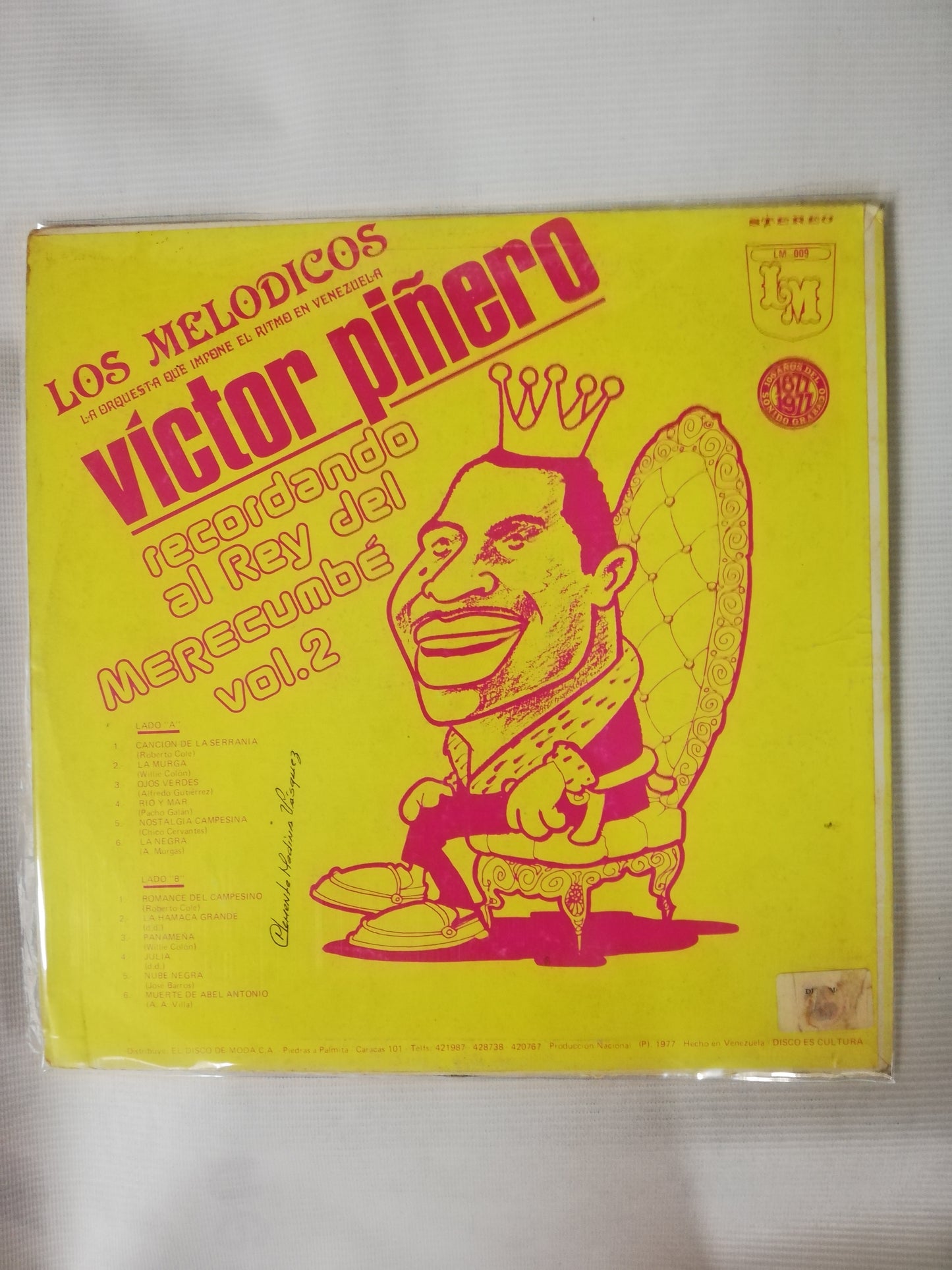 LP VICTOR PIÑERO - RECORDANDO AL REY DEL MERECUMBÉ VOL. 2