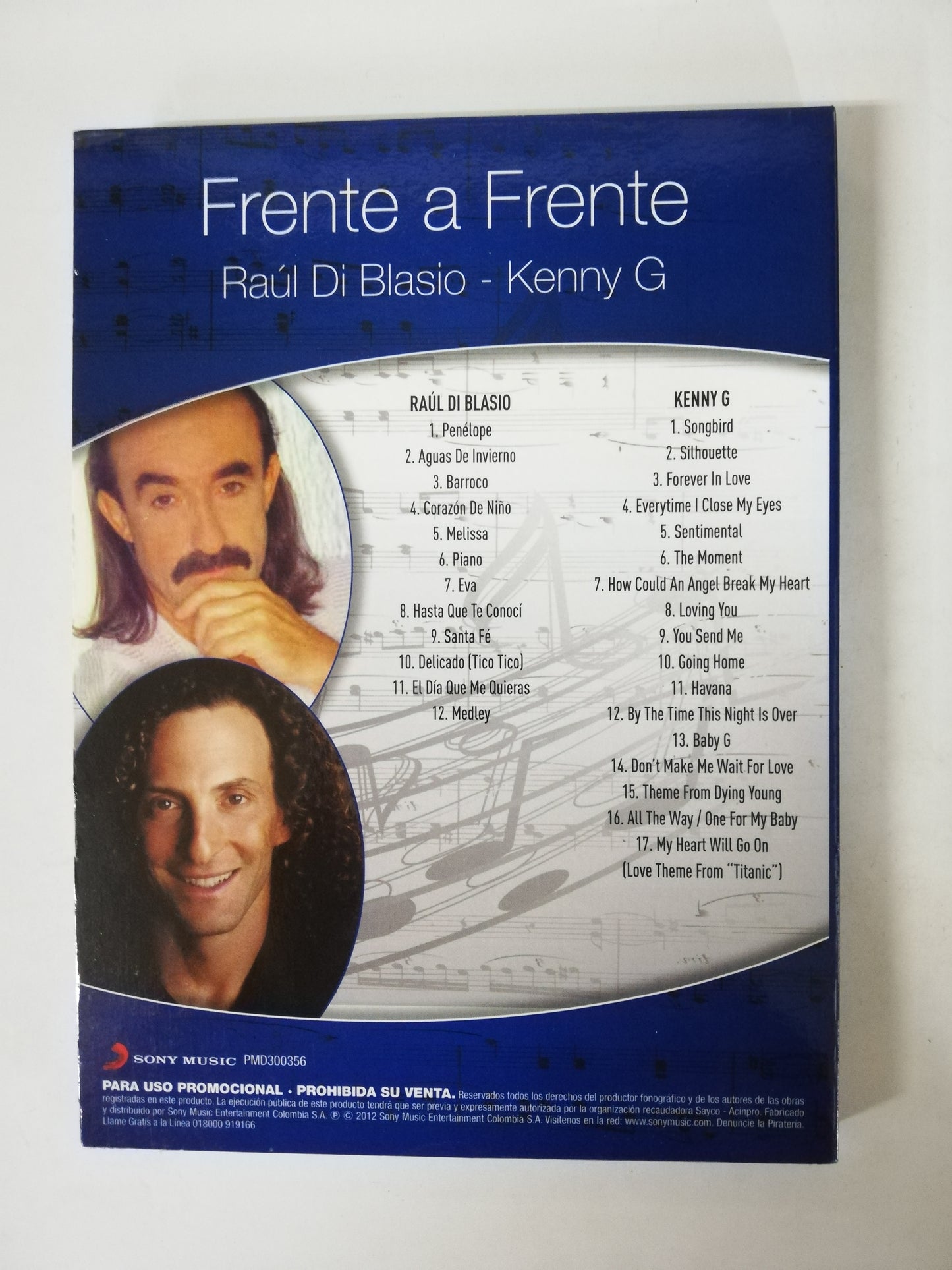 CD RAUL DI BLASIO / KENNY G - FRENTE A FRENTE - CD X 2
