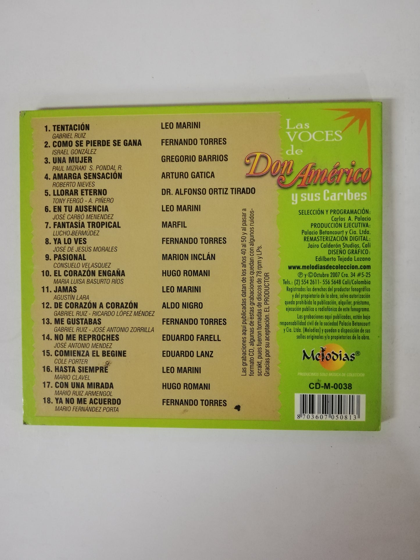 CD DON AMÉRICO Y SUS CARIBES - LAS VOCES DE DON AMÉRICO Y SUS CARIBES VOL. 2