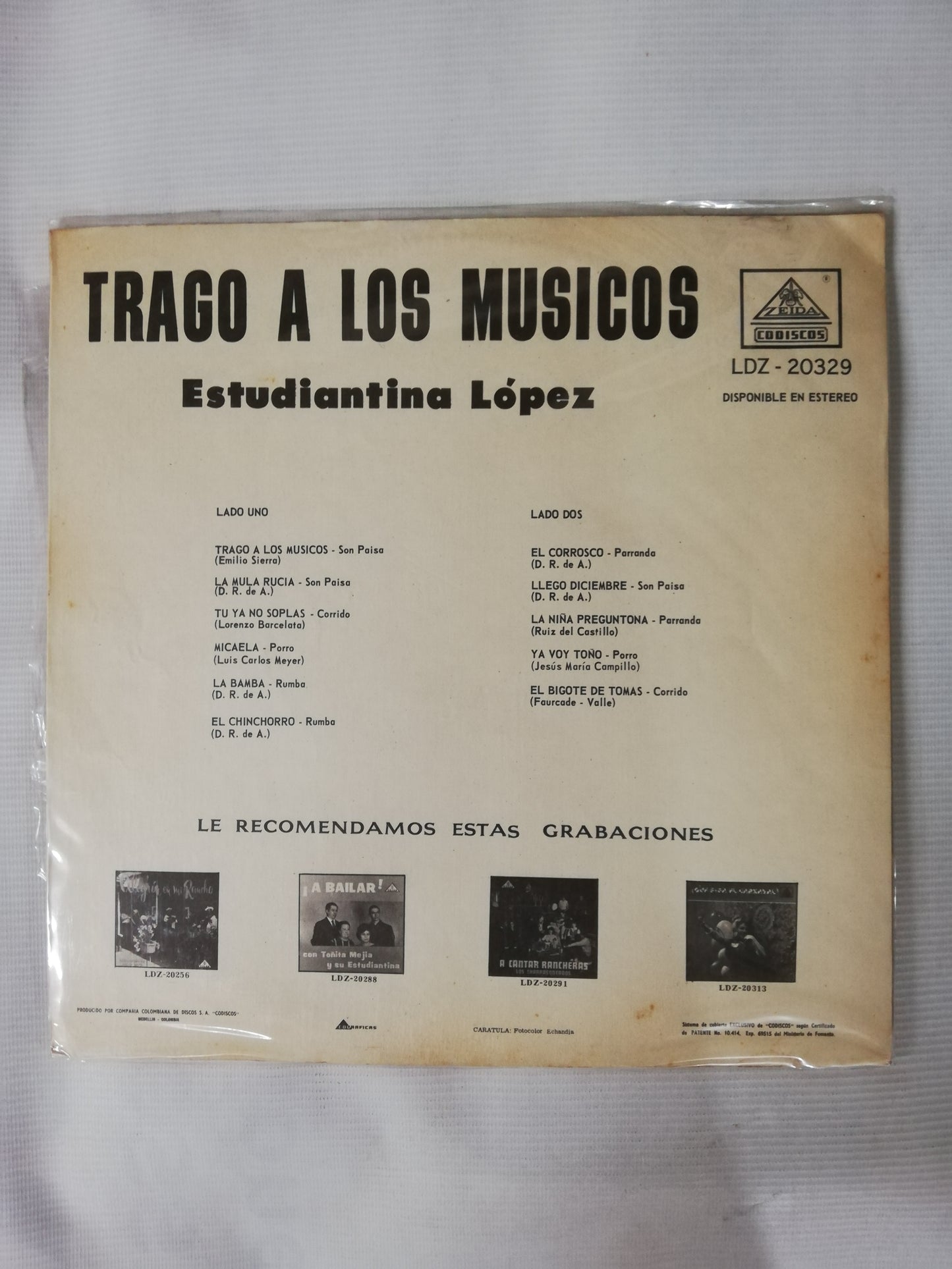 LP ESTUDIANTINA LOPEZ - TRAGO A LOS MÚSICOS