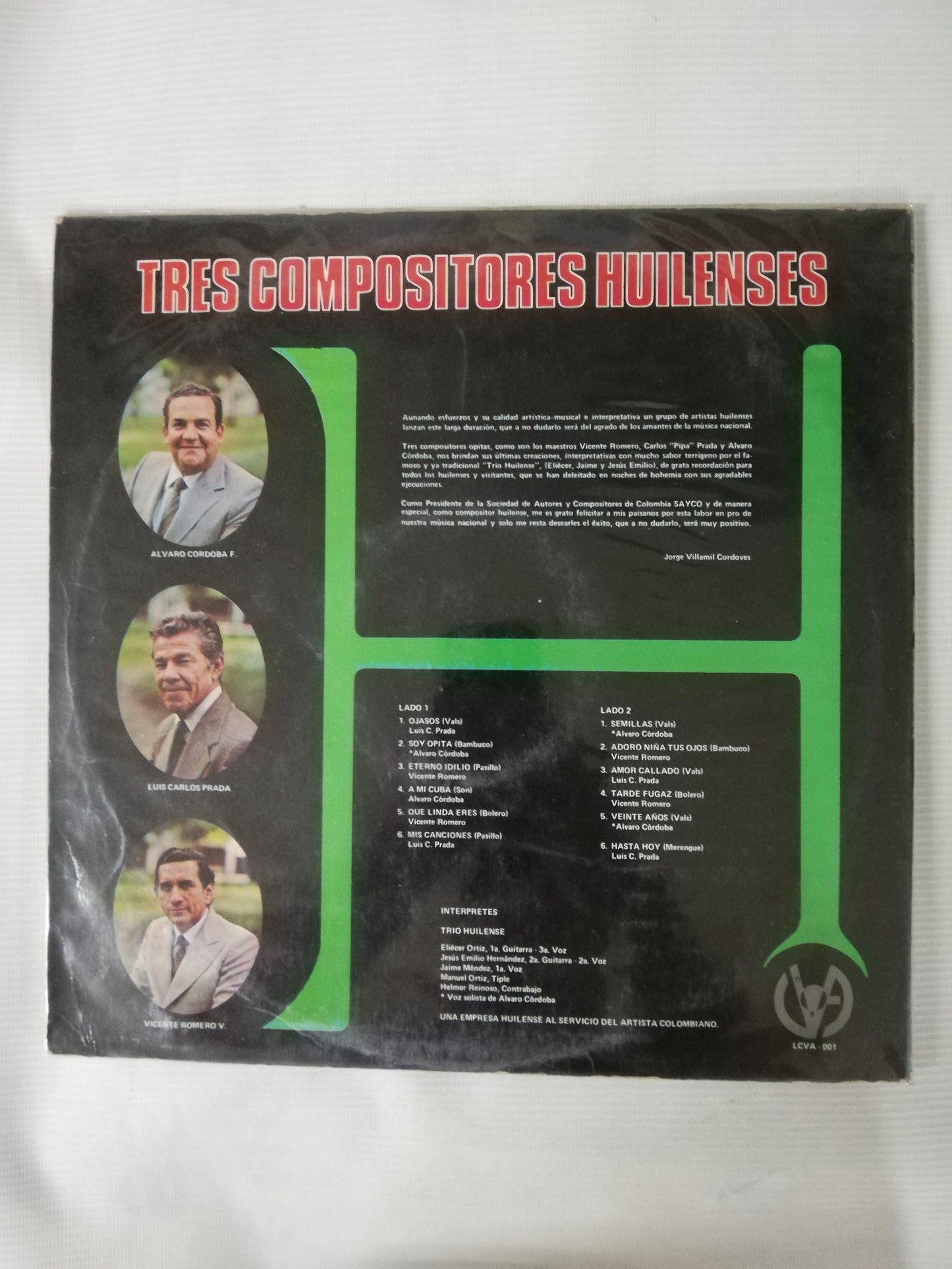LP TRIO HUILENSE - TRES COMPOSITORES HUILENSES