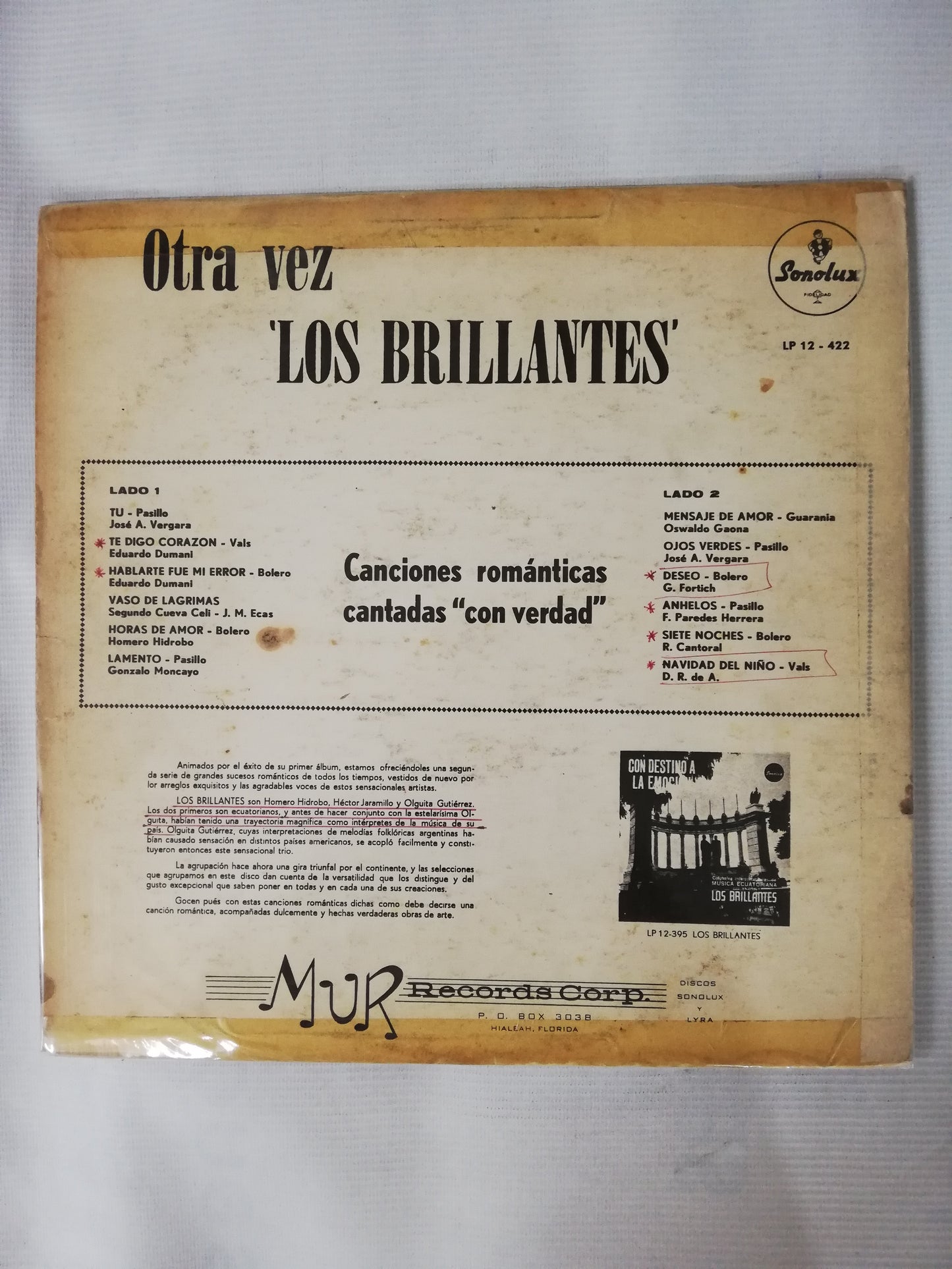 LP LOS BRILLANTES - OTRA VEZ LOS BRILLANTES