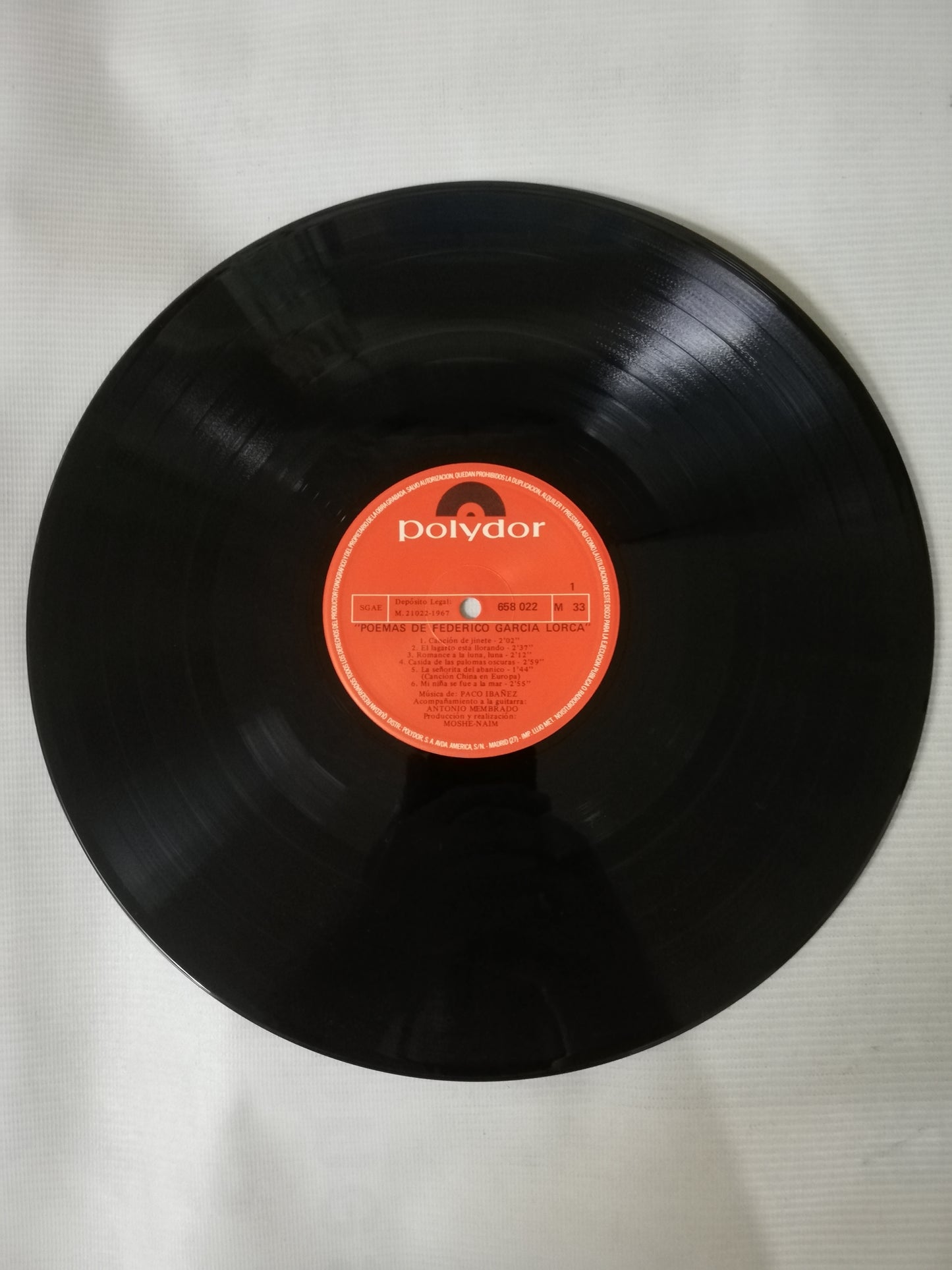 LP PACO IBAÑEZ - POEMAS DE FEDERICO GARCIA LORCA Y LUIS DE GONGORA