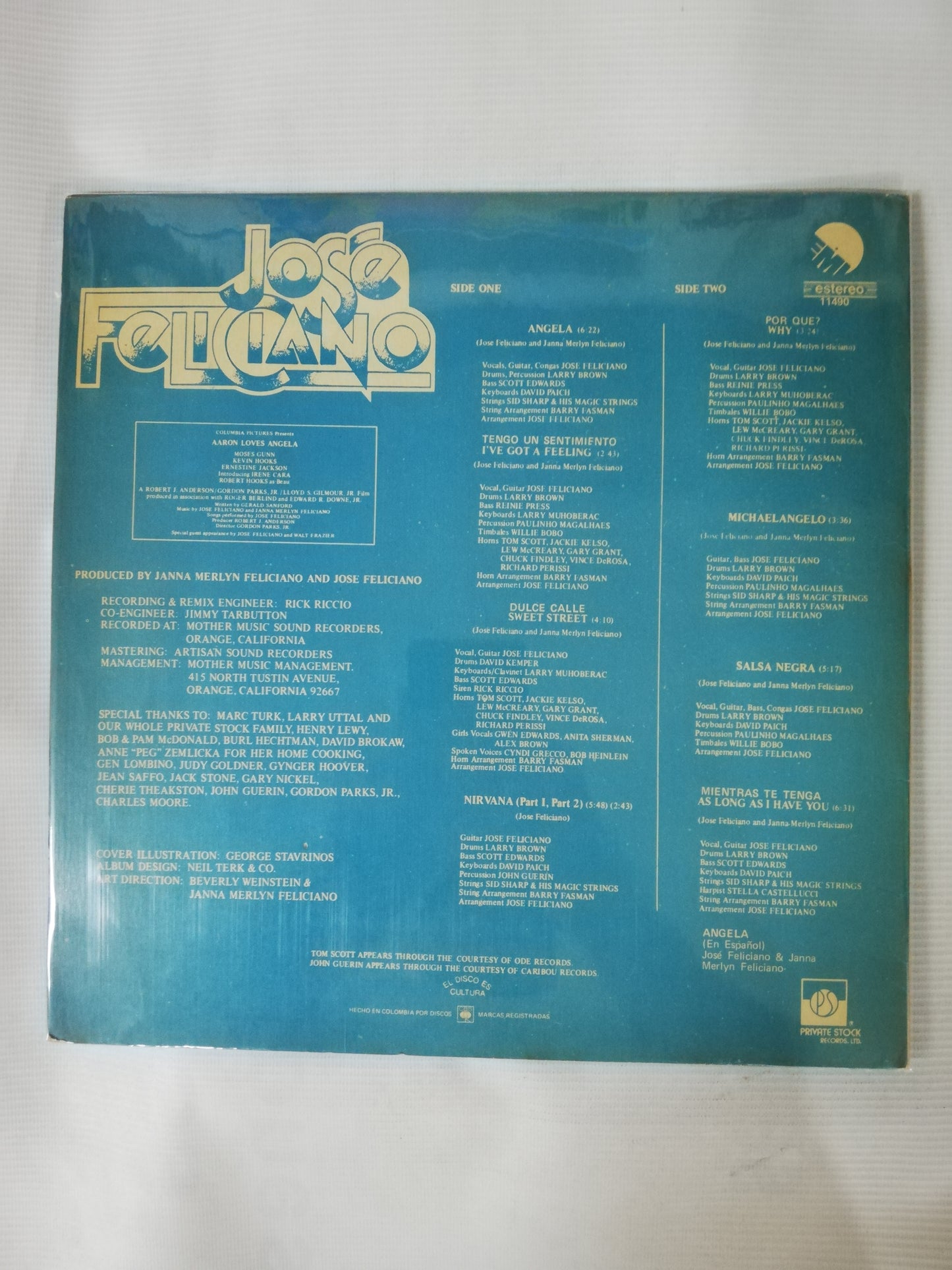 LP JOSÉ FELICIANO - ANGELA