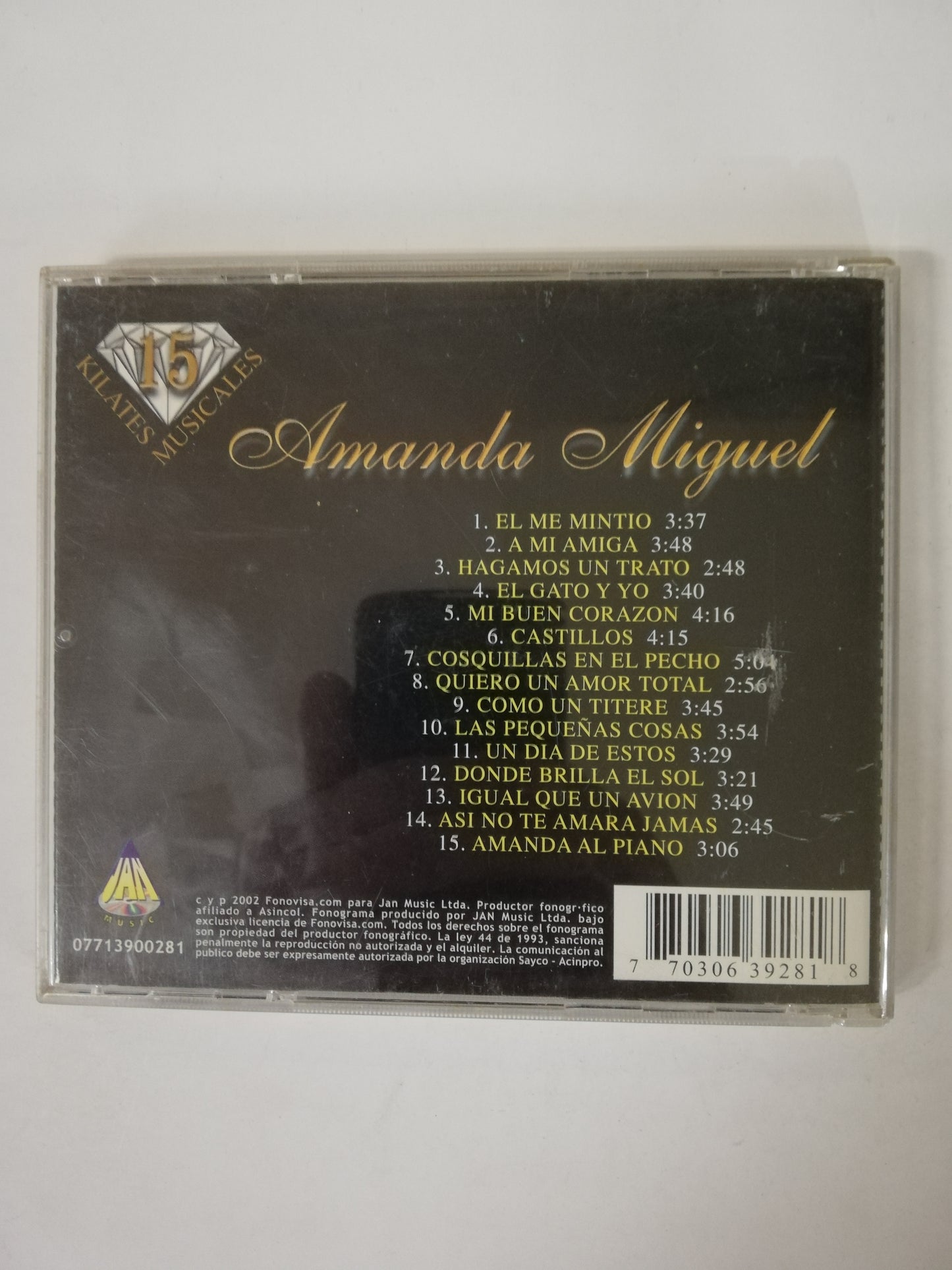 CD AMANDA MIGUEL - 15 KILATES MUSICALES