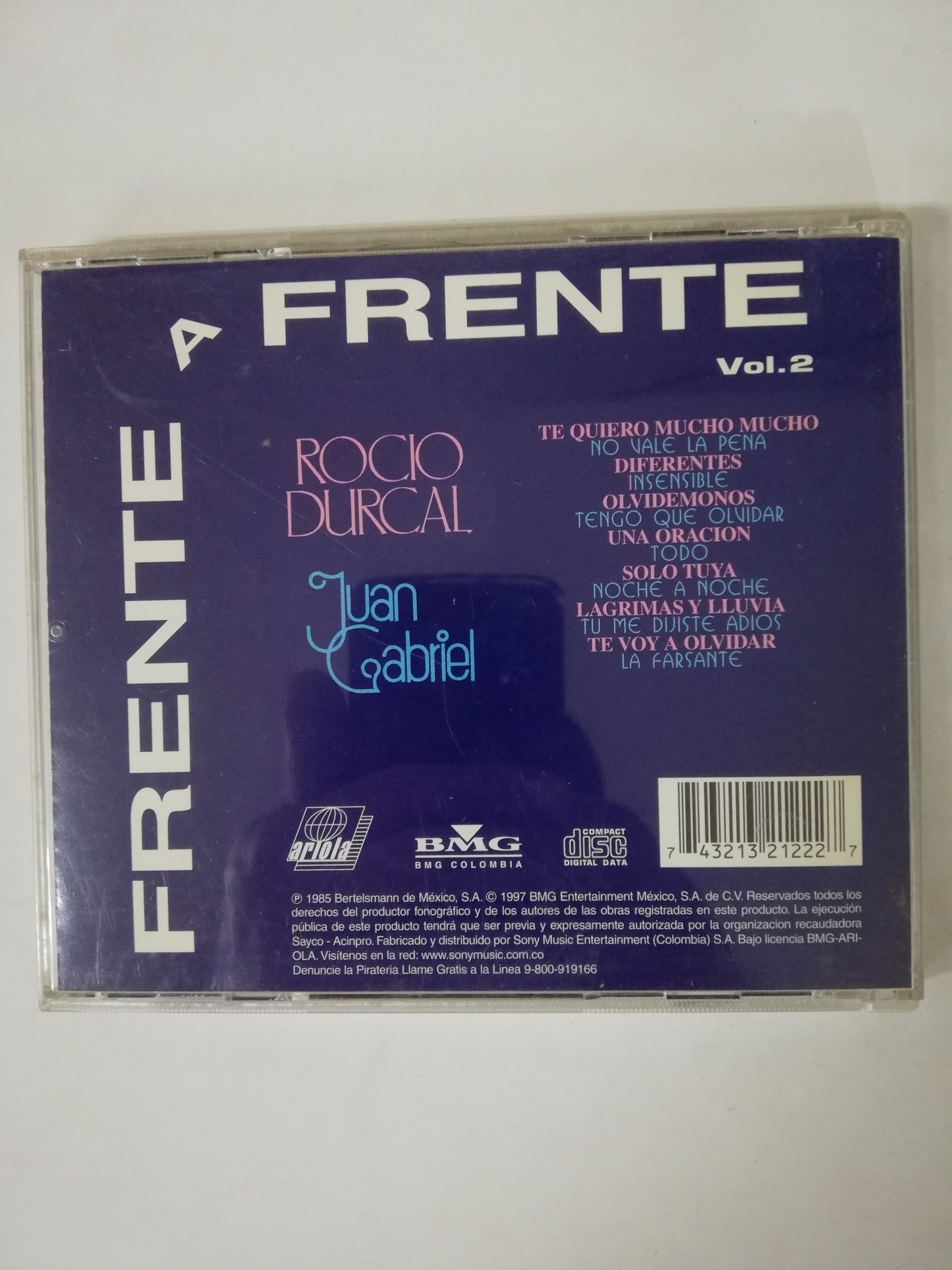 CD ROCIO DURCAL / JUAN GABRIEL - FRENTE A FRENTE VOL. 2