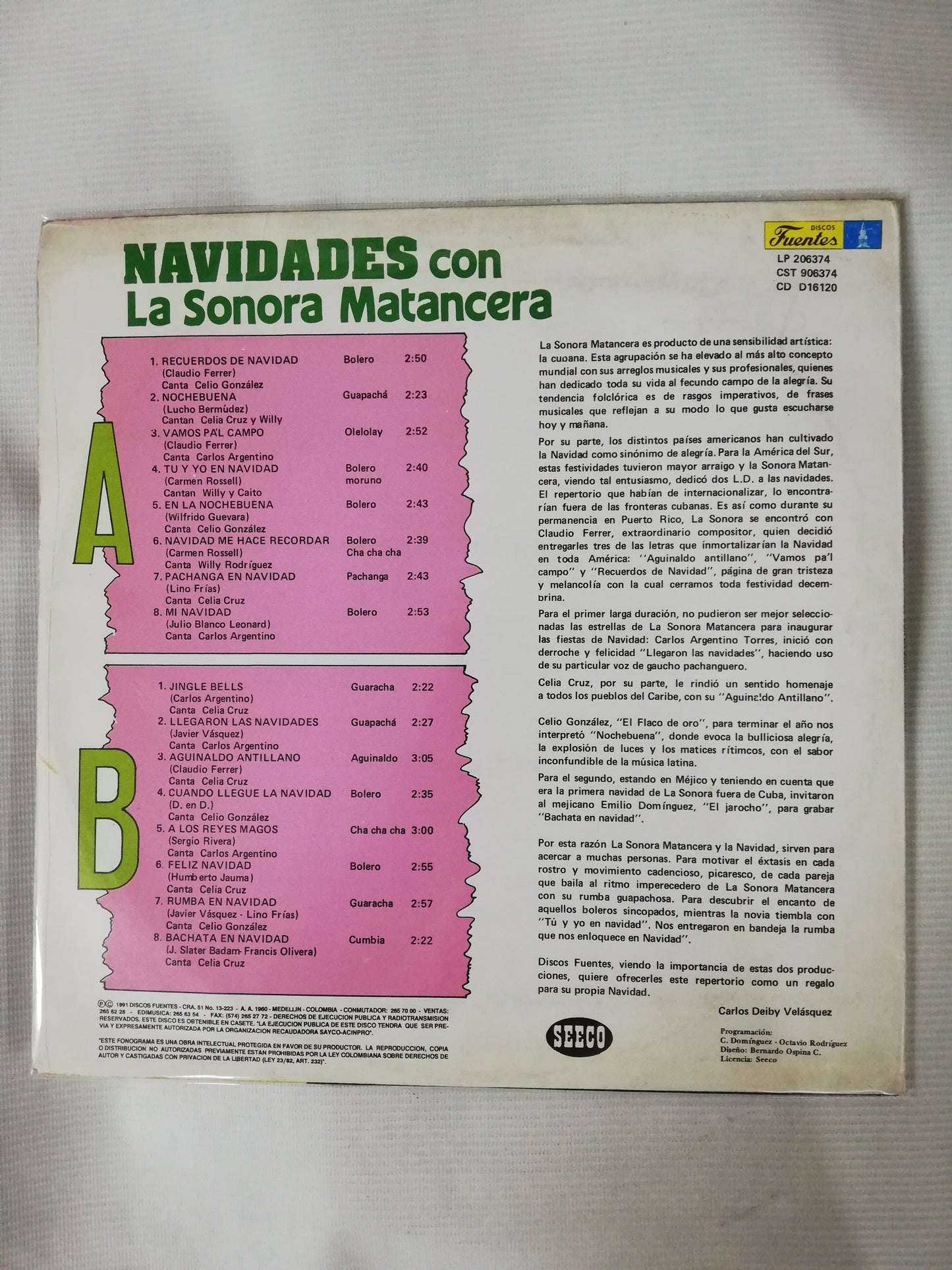 LP LA SONORA MATANCERA - NAVIDADES CON LA SONORA MATANCERA