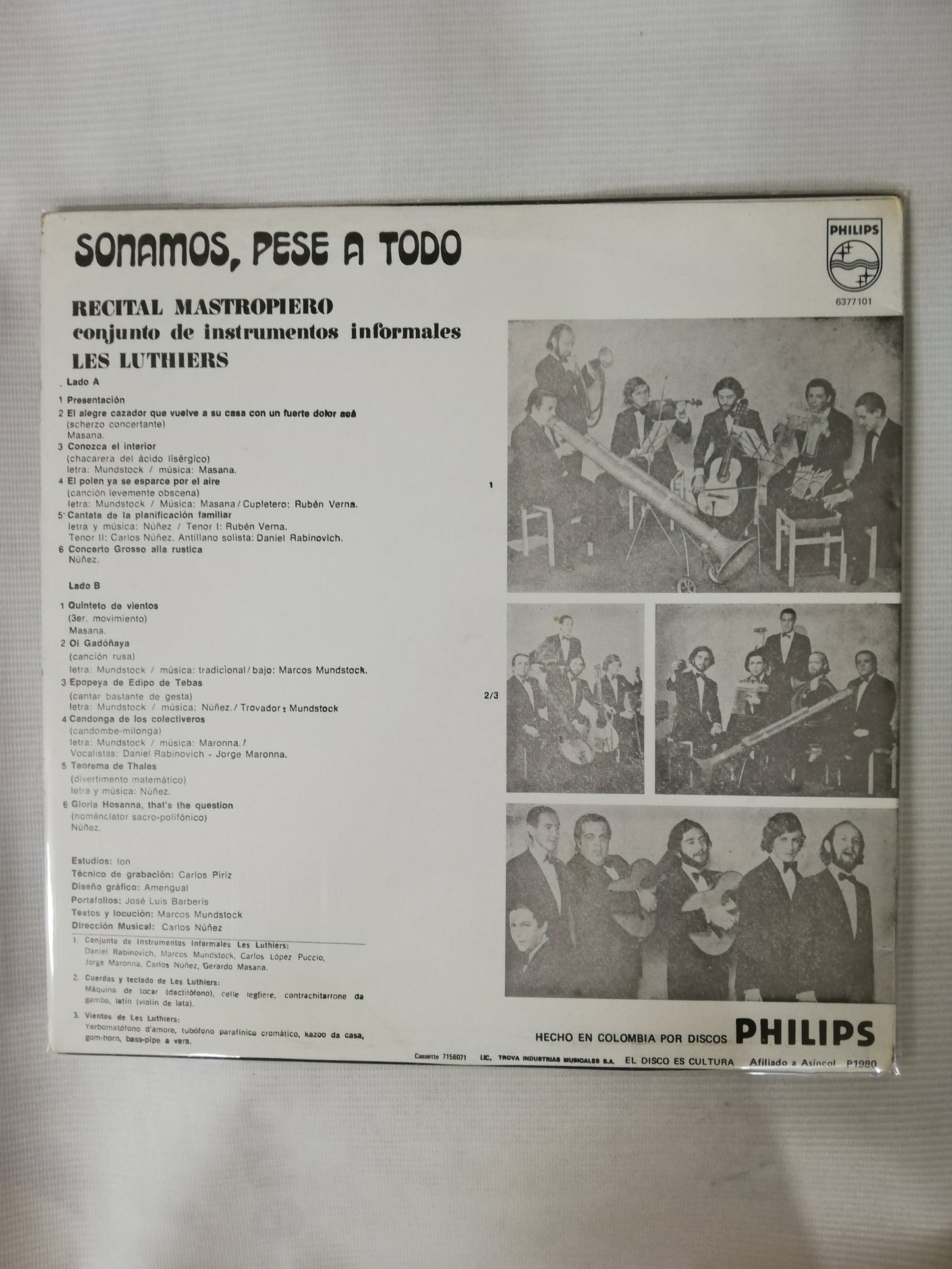 LP LES LUTHIERS - SONAMOS, PESE A TODO - RECITAL MASTROPIERO