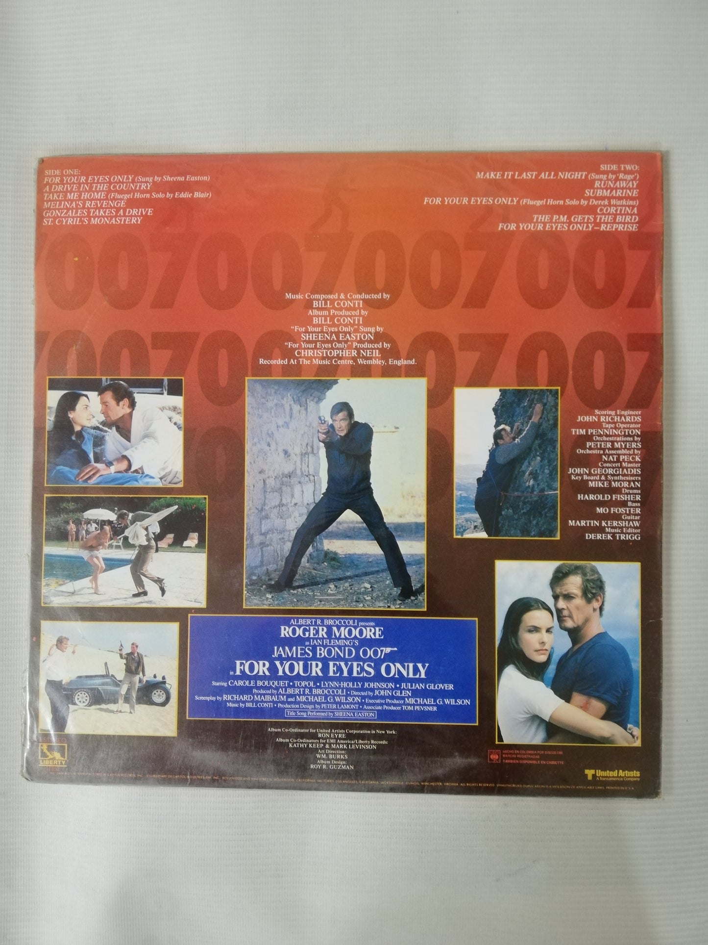 LP JAMES BOND 007 - FOR YOUR EYES ONLY - ORIGINAL MOTION PICTURE SOUNDTRACK