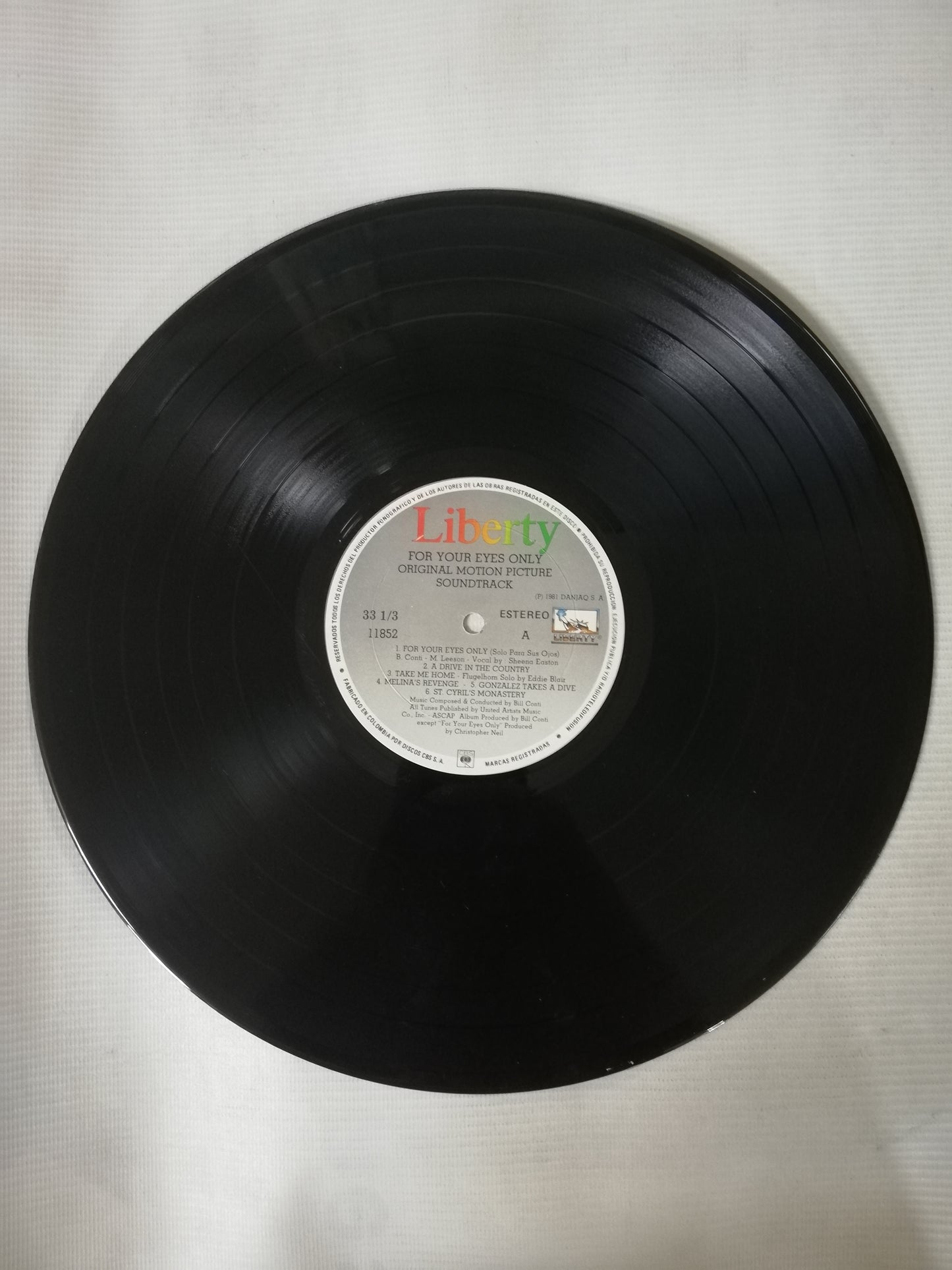 LP JAMES BOND 007 - FOR YOUR EYES ONLY - ORIGINAL MOTION PICTURE SOUNDTRACK