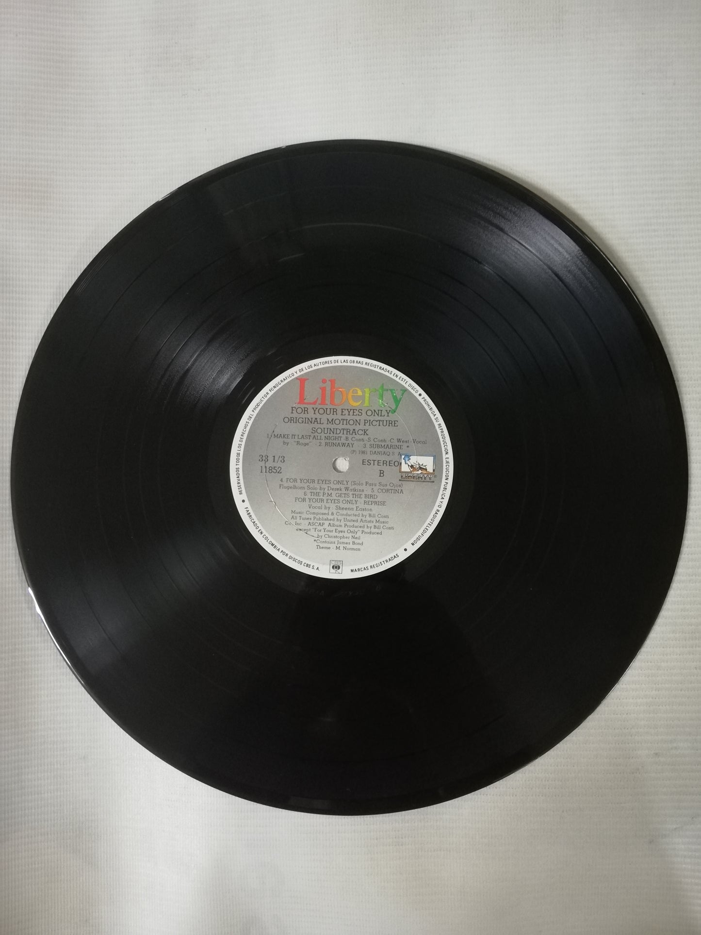 LP JAMES BOND 007 - FOR YOUR EYES ONLY - ORIGINAL MOTION PICTURE SOUNDTRACK