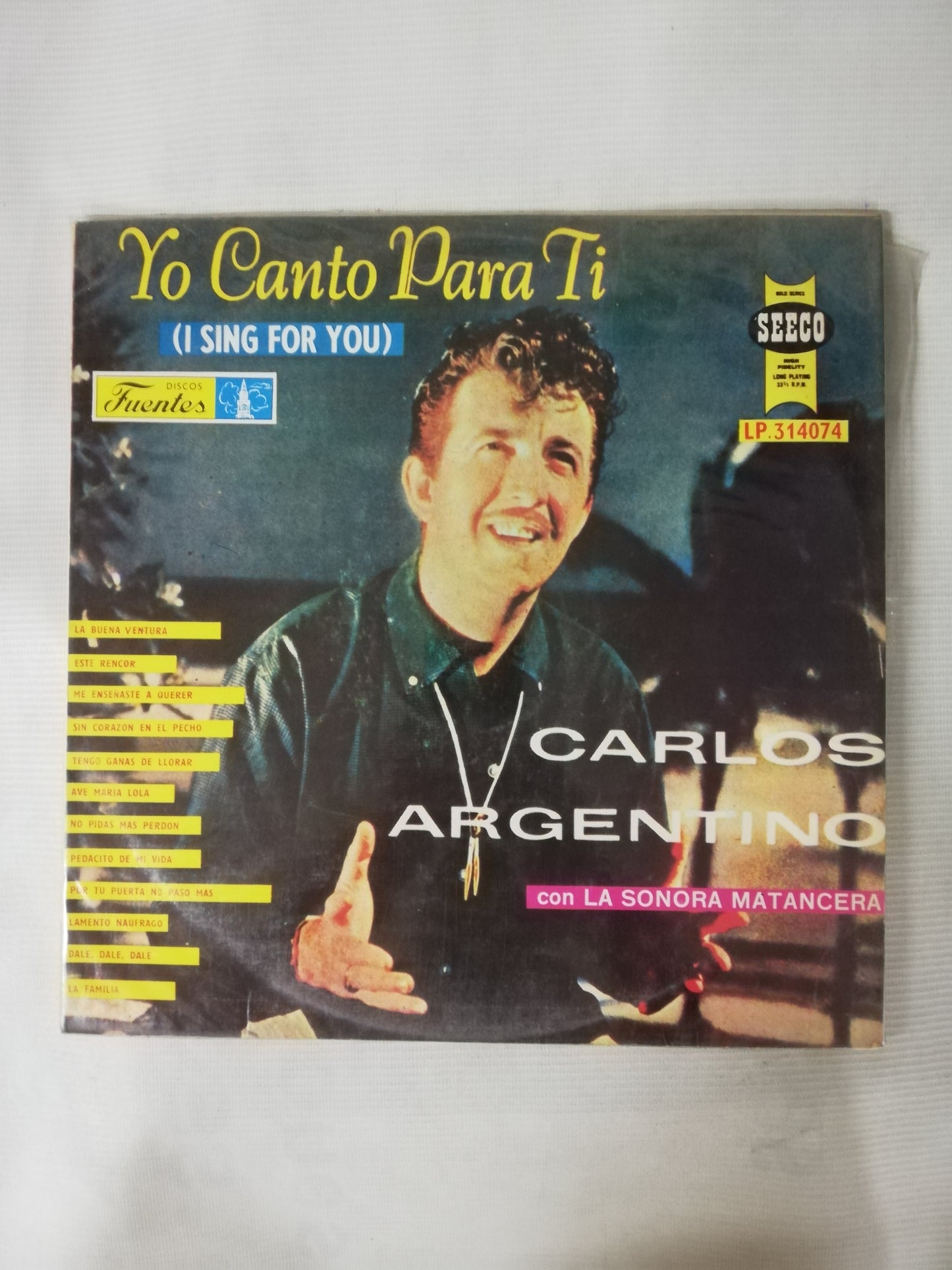 LP CARLOS ARGENTINO CON LA SONORA MATANCERA - YO CANTO PARA TI