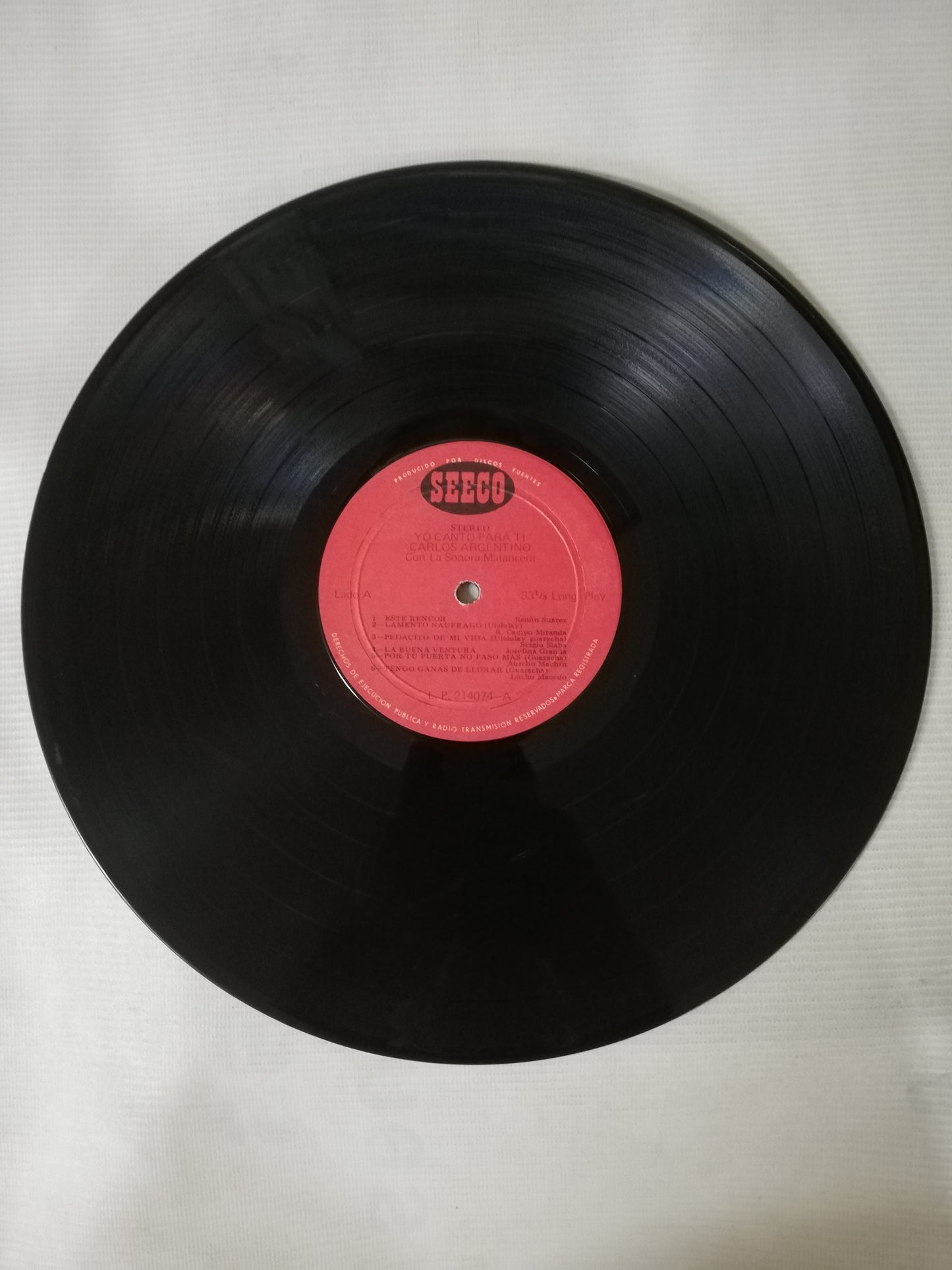 LP CARLOS ARGENTINO CON LA SONORA MATANCERA - YO CANTO PARA TI