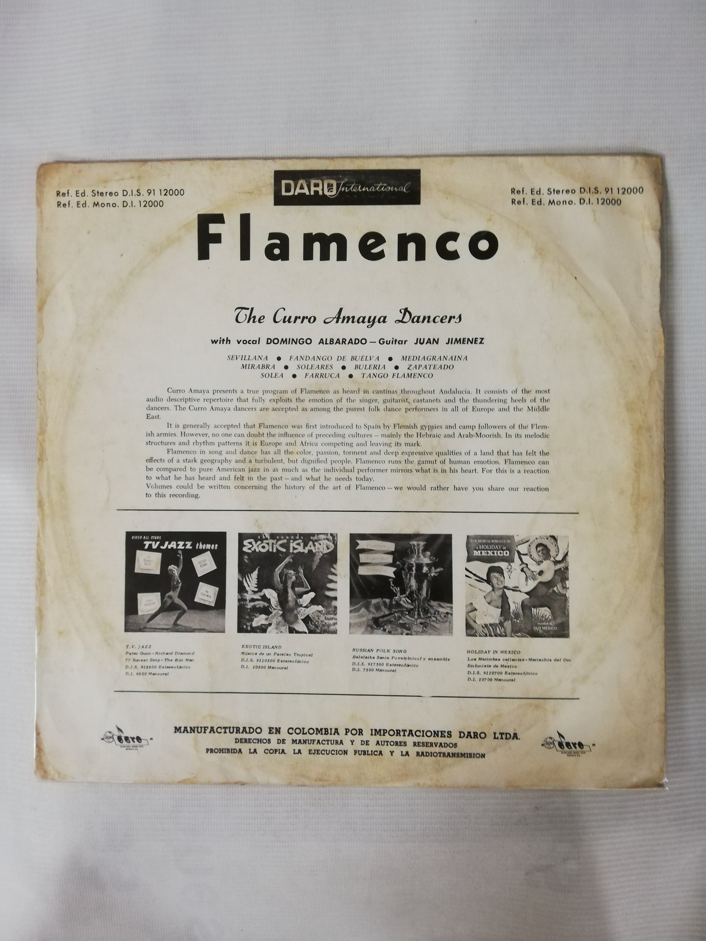 LP CURRO AMAYA DANCERS WITH VOCAL DOMINGO ALBARADO - GUITAR JUAN JIMENEZ - FLAMENCO