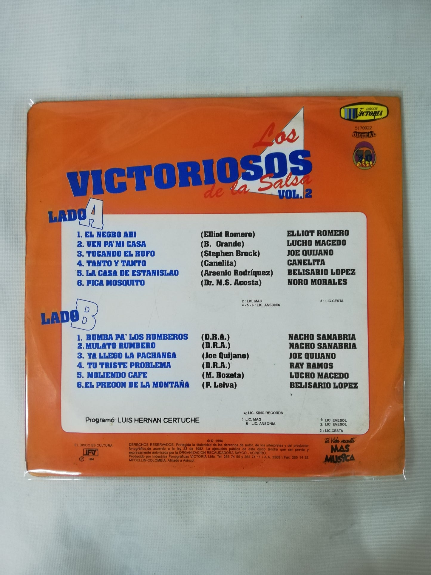 LP LOS VICTORIOSOS DE LA SALSA - LOS VICTORIOSOS DE LA SALSA VOL. 2
