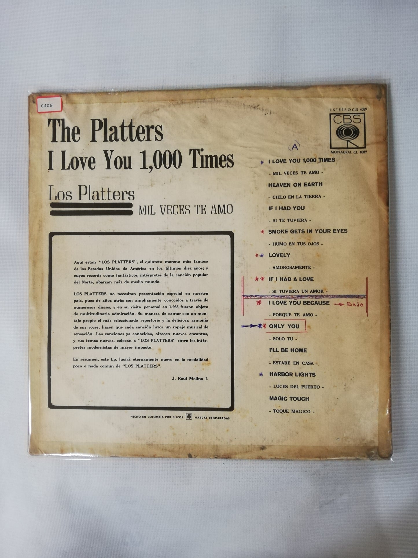 LP THE PLATTERS - I LOVE YOU 1000 TIMES
