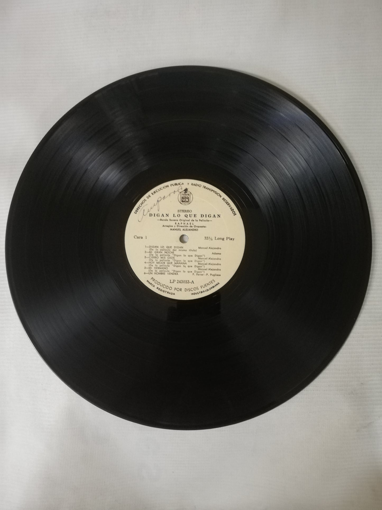 LP RAPHAEL - BANDA SONORA ORIGINAL DE LA PELICULA DIGAN LO QUE DIGAN