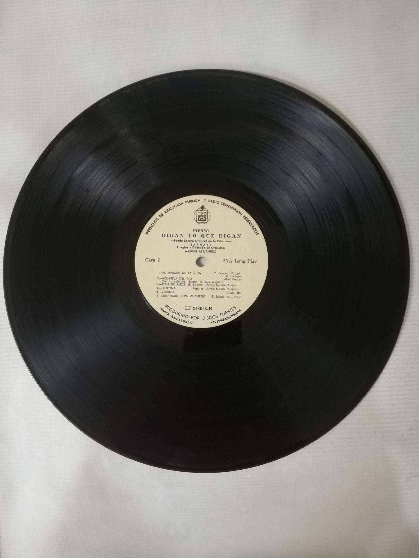 LP RAPHAEL - BANDA SONORA ORIGINAL DE LA PELICULA DIGAN LO QUE DIGAN