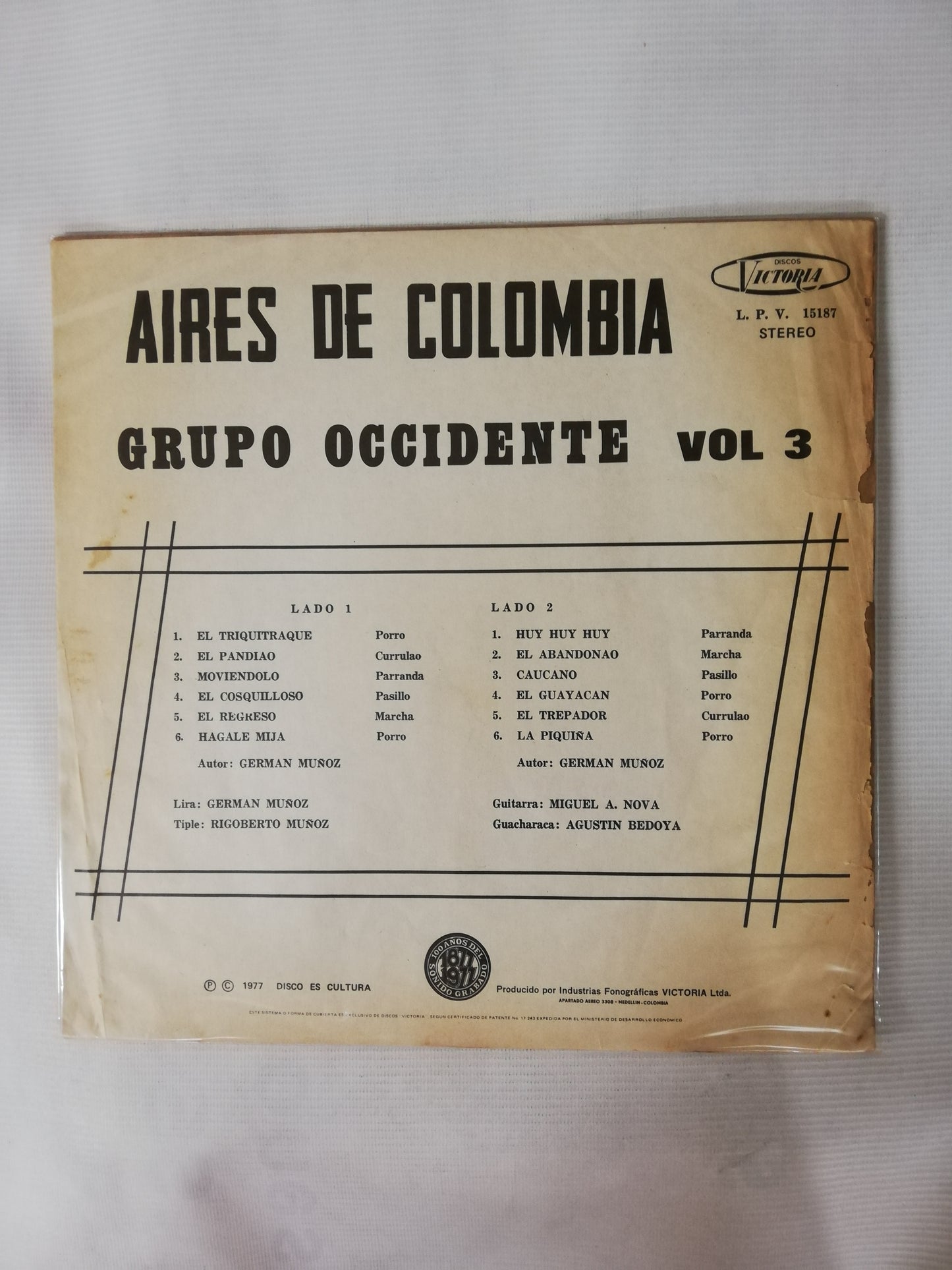 LP GRUPO OCCIDENTE - AIRES DE COLOMBIA VOL. 3