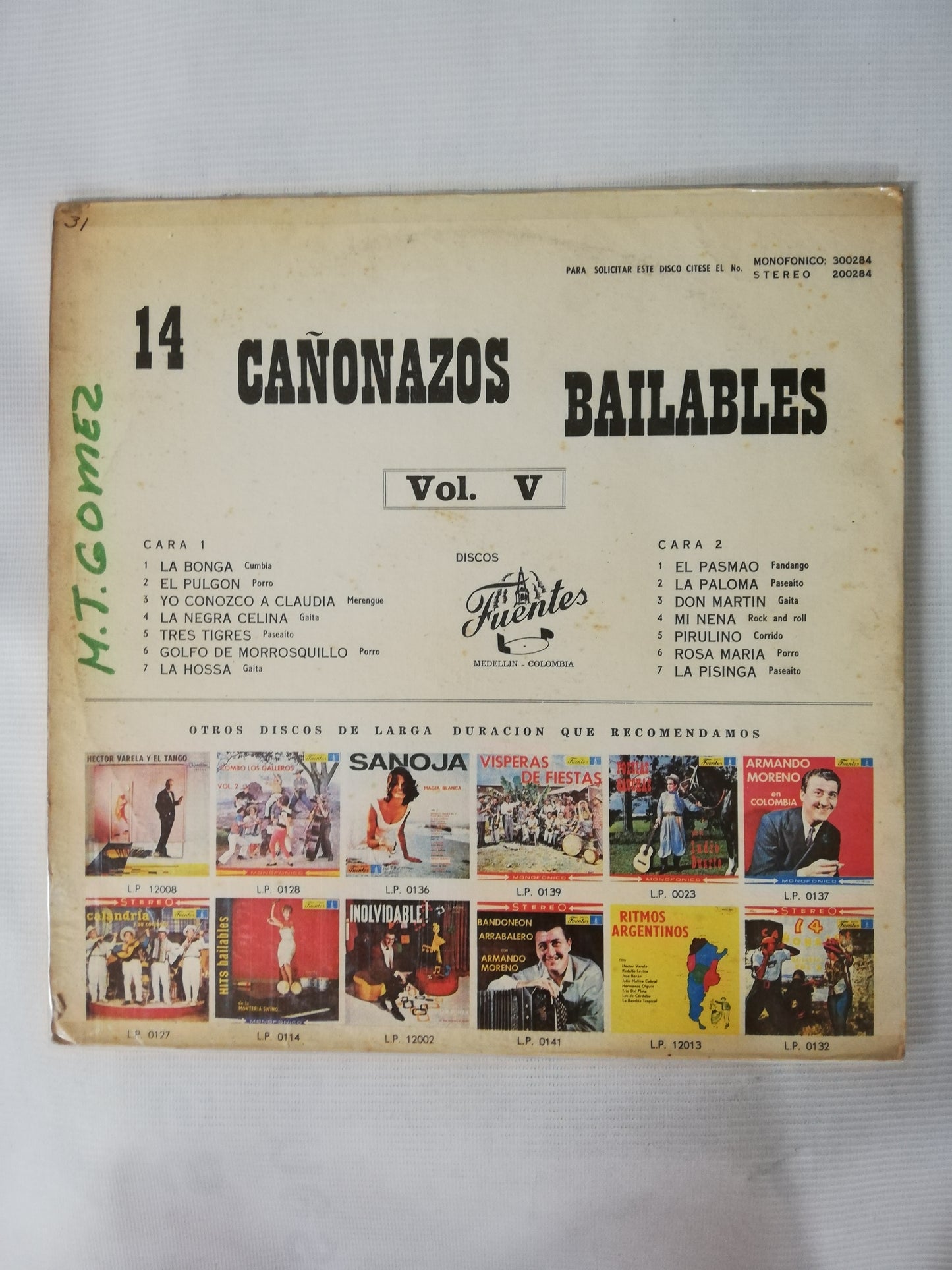 LP 14 CAÑONAZOS BAILABLES - 14 CAÑONAZOS BAILABLES VOL. 5