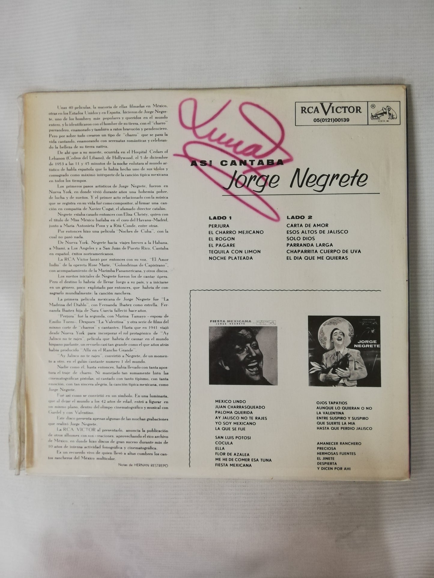 LP JORGE NEGRETE - ASI CANTABA JORGE NEGRETE