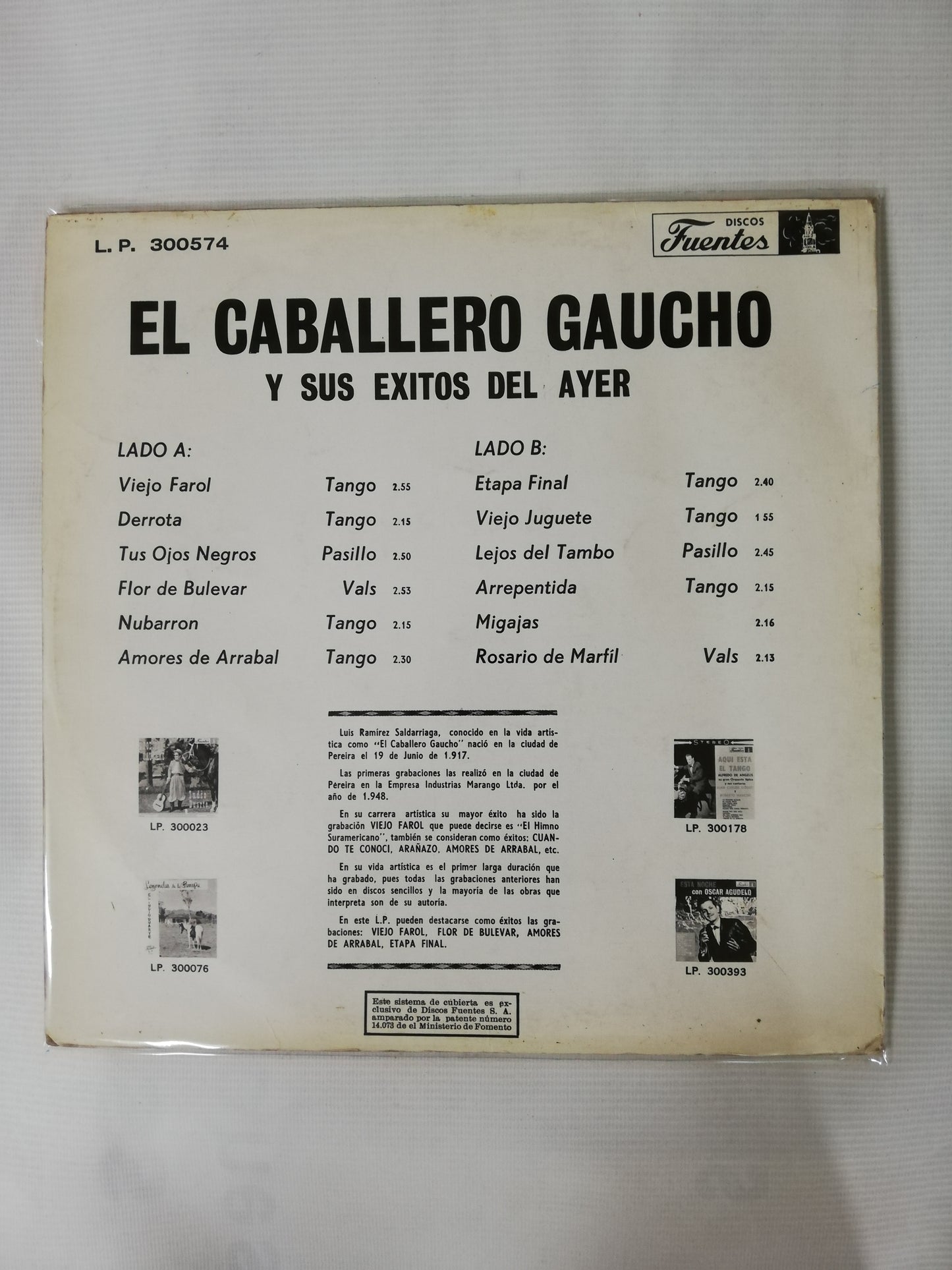 LP EL CABALLERO GAUCHO - EL CABALLERO GAUCHO Y SUS EXITOS DEL AYER
