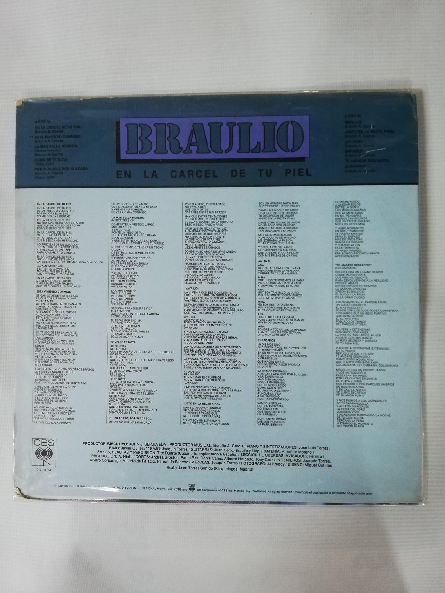 LP BRAULIO - EN LA CARCEL DE TU PIEL