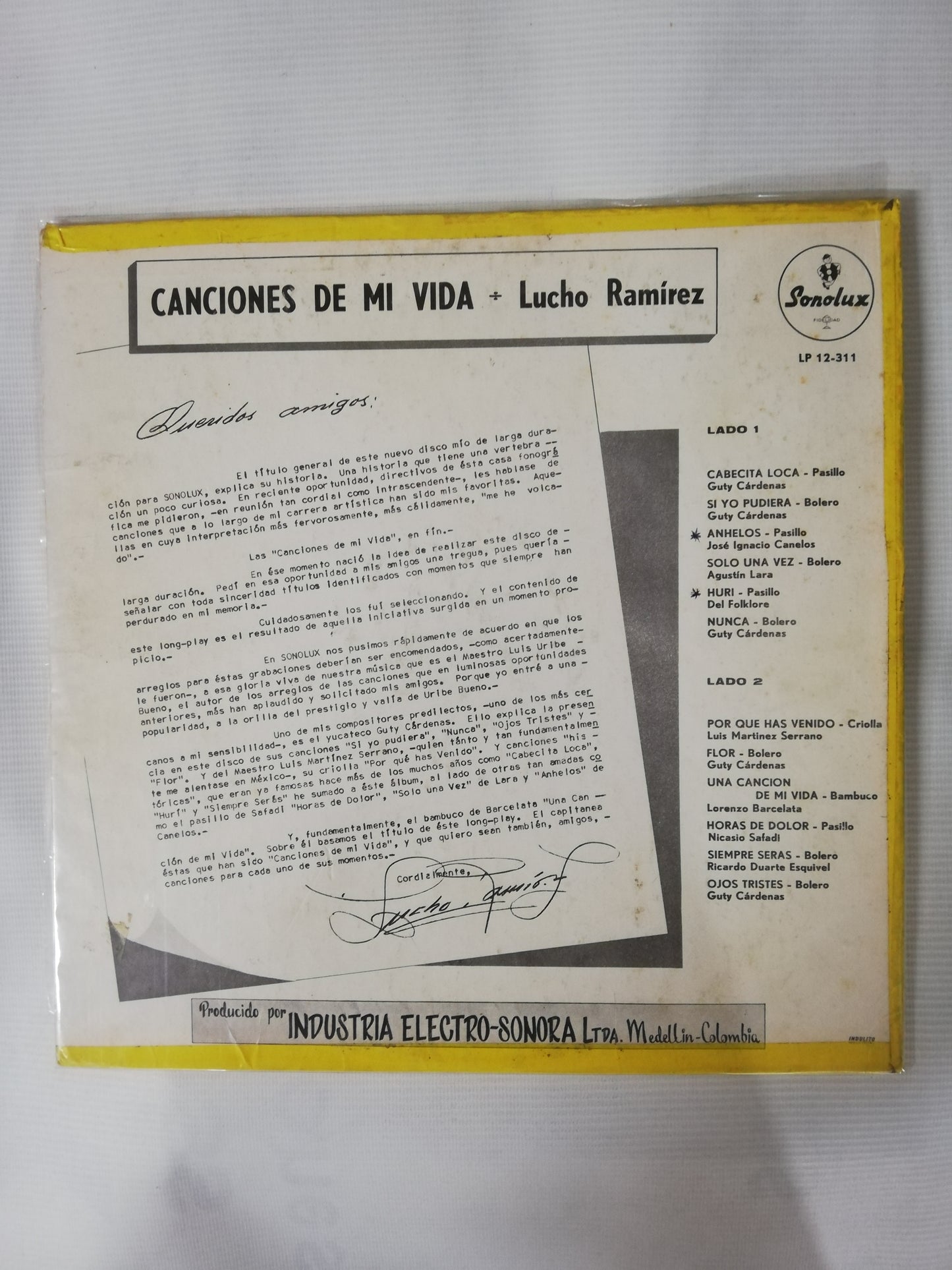 LP LUCHO RAMIREZ - CANCIONES DE MI VIDA