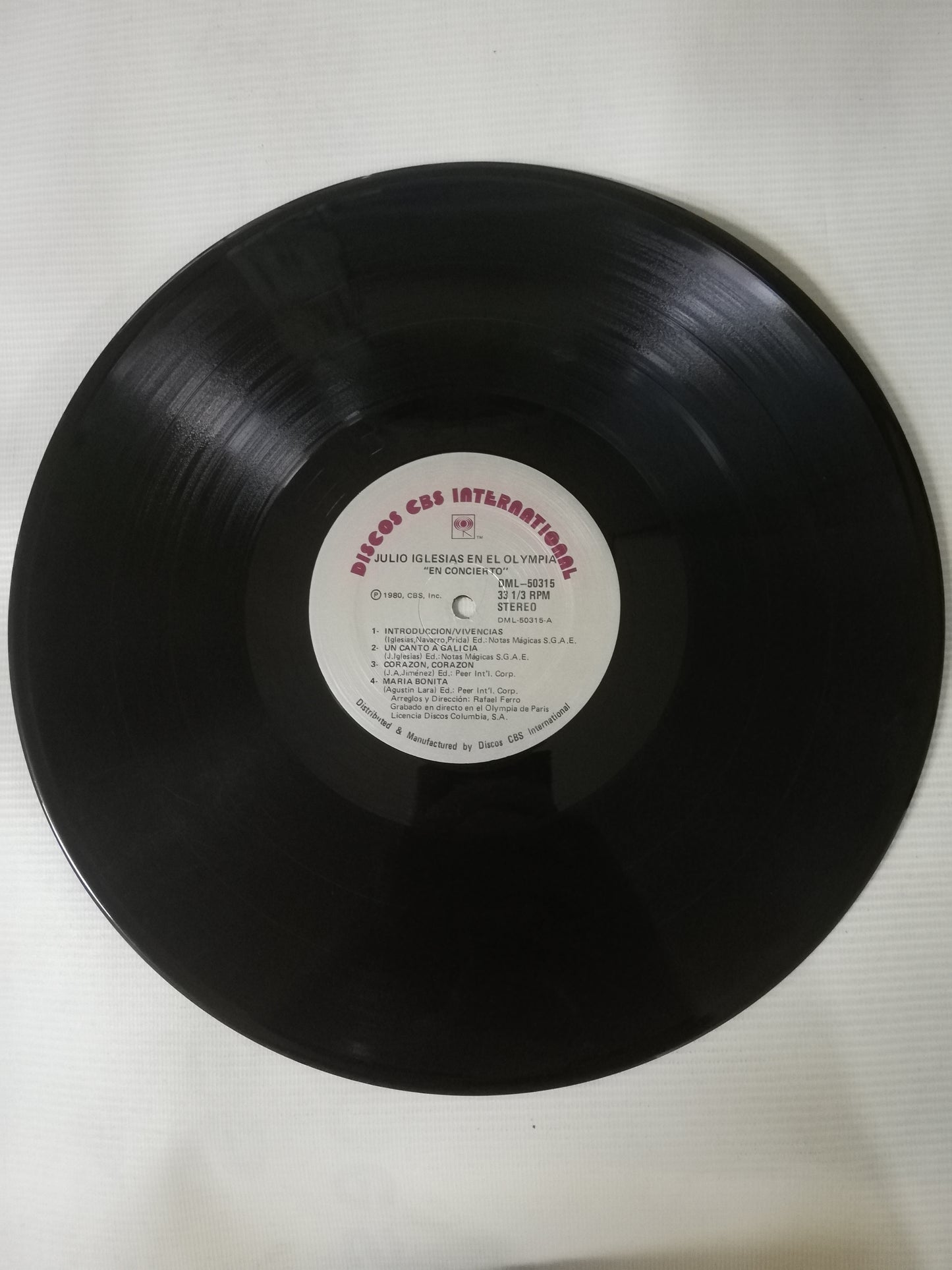 LP JULIO IGLESIAS - EN EL OLYMPIA