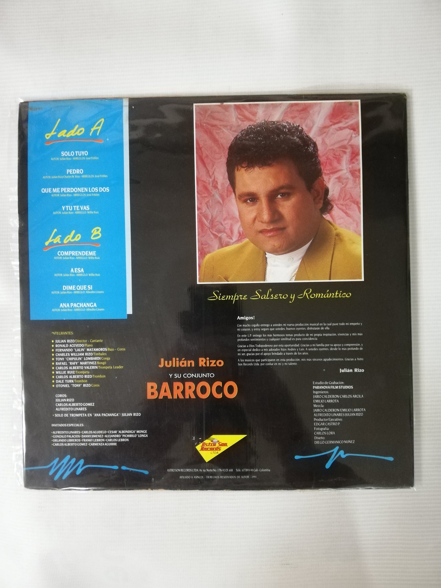 LP JULIAN RIZO Y SU CONJUNTO BARROCO - SIEMPRE SALSERO Y ROMÁNTICO