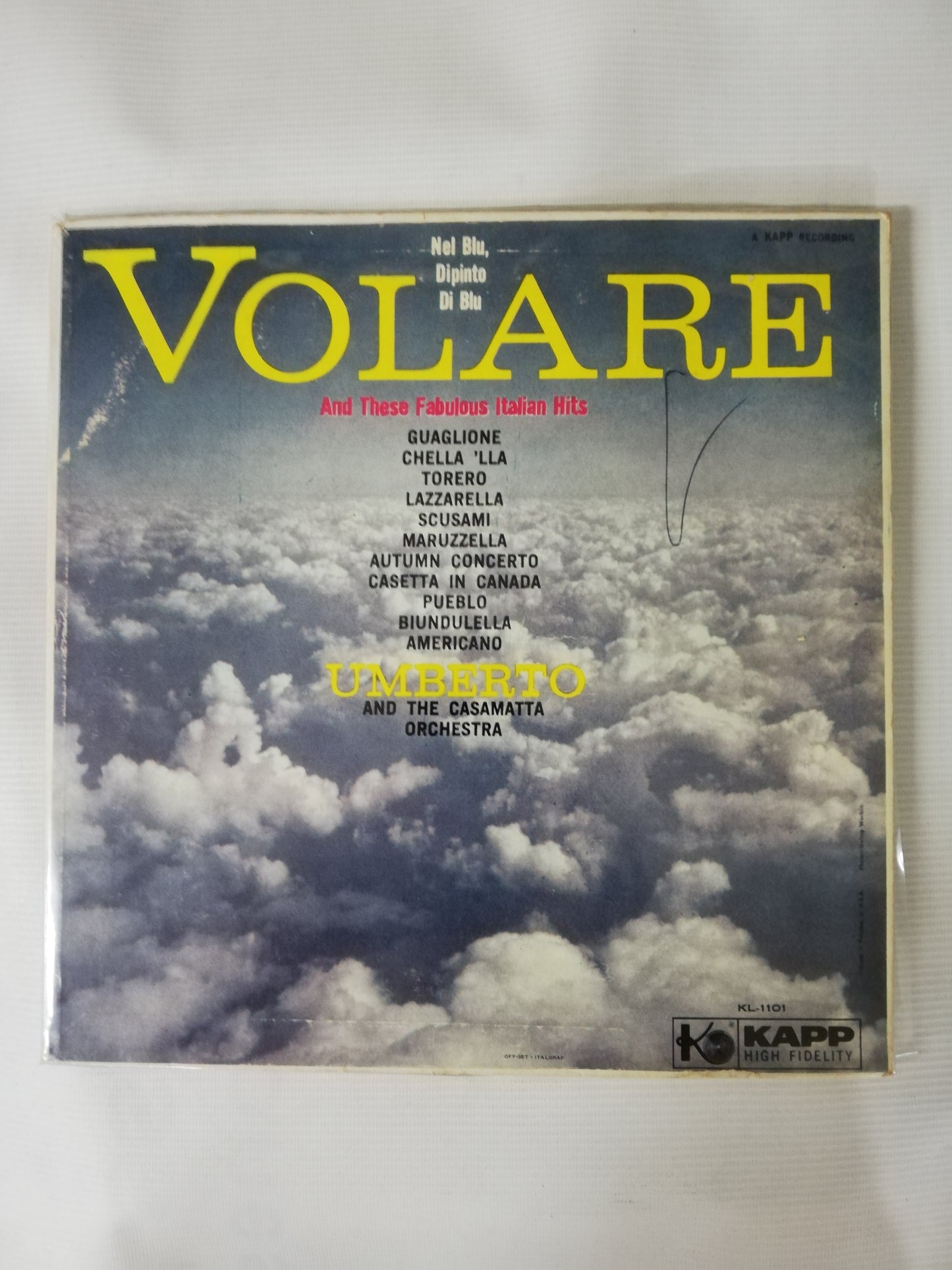 LP UMBERTO AND THE CASAMATTA ORCHESTRA - VOLARE AND THESE FABULOUS ITALIAN HITS
