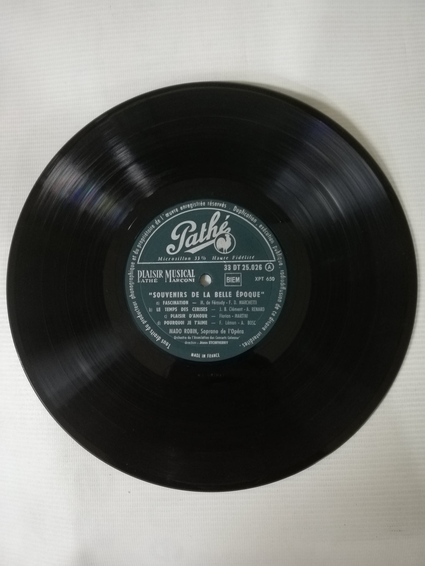 LP MADO ROBIN - SOUVENIRS DE LA BELLE ÉPOQUE