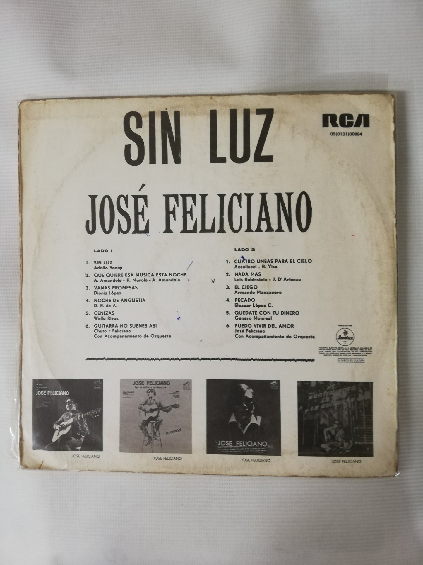 LP JOSÉ FELICIANO - SIN LUZ