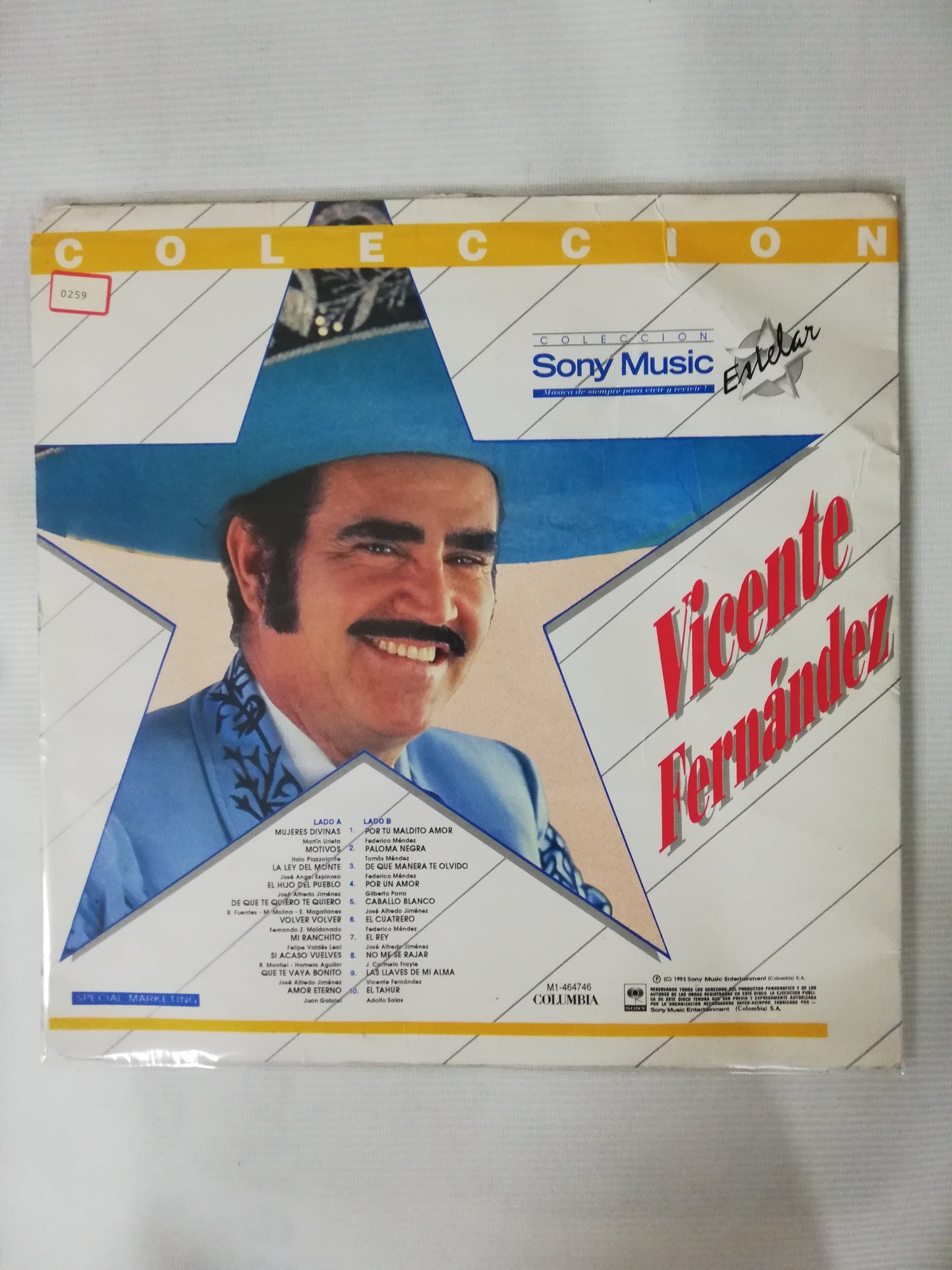 LP VICENTE FERNANDEZ - COLECCIÓN SONY MUSIC ESTELAR
