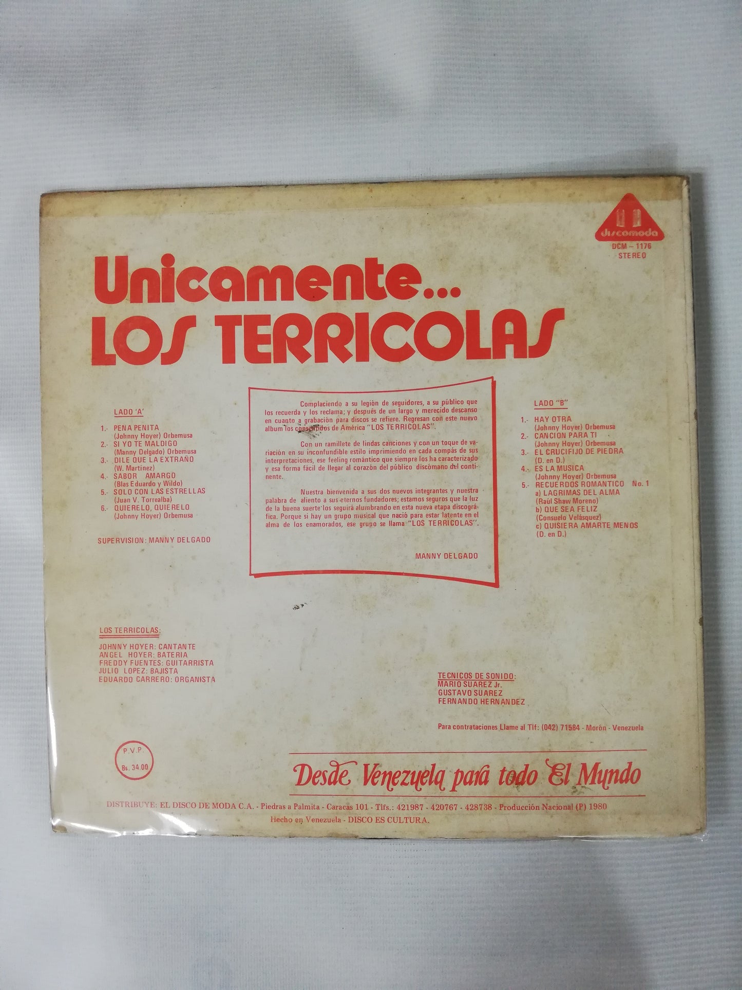 LP LOS TERRICOLAS - UNICAMENTE...LOS TERRICOLAS DESDE VENEZUELA PARA TODO EL MUNDO