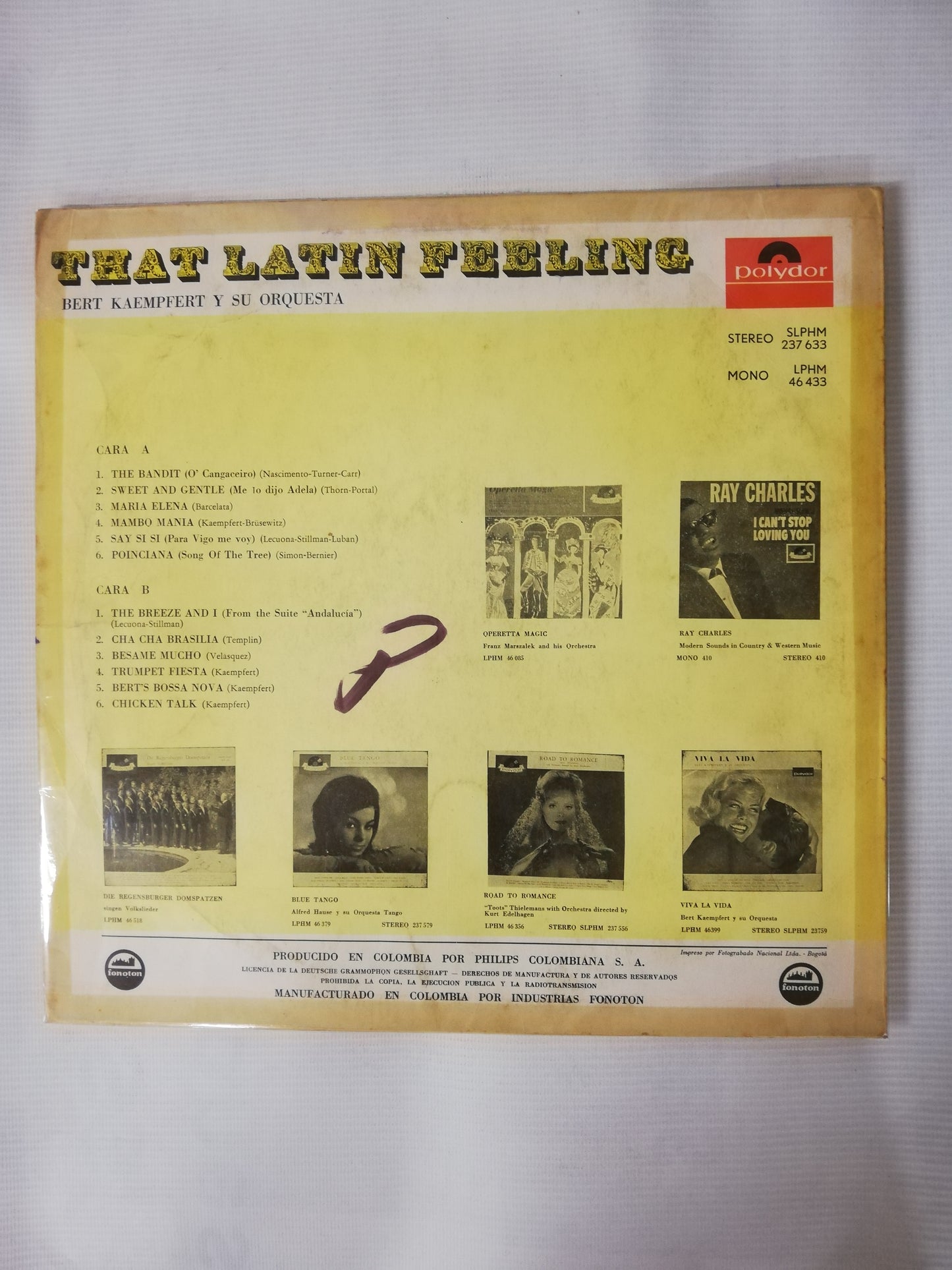 LP BERT KAEMPFERT Y SU ORQUESTA - THAT LATIN FEELING